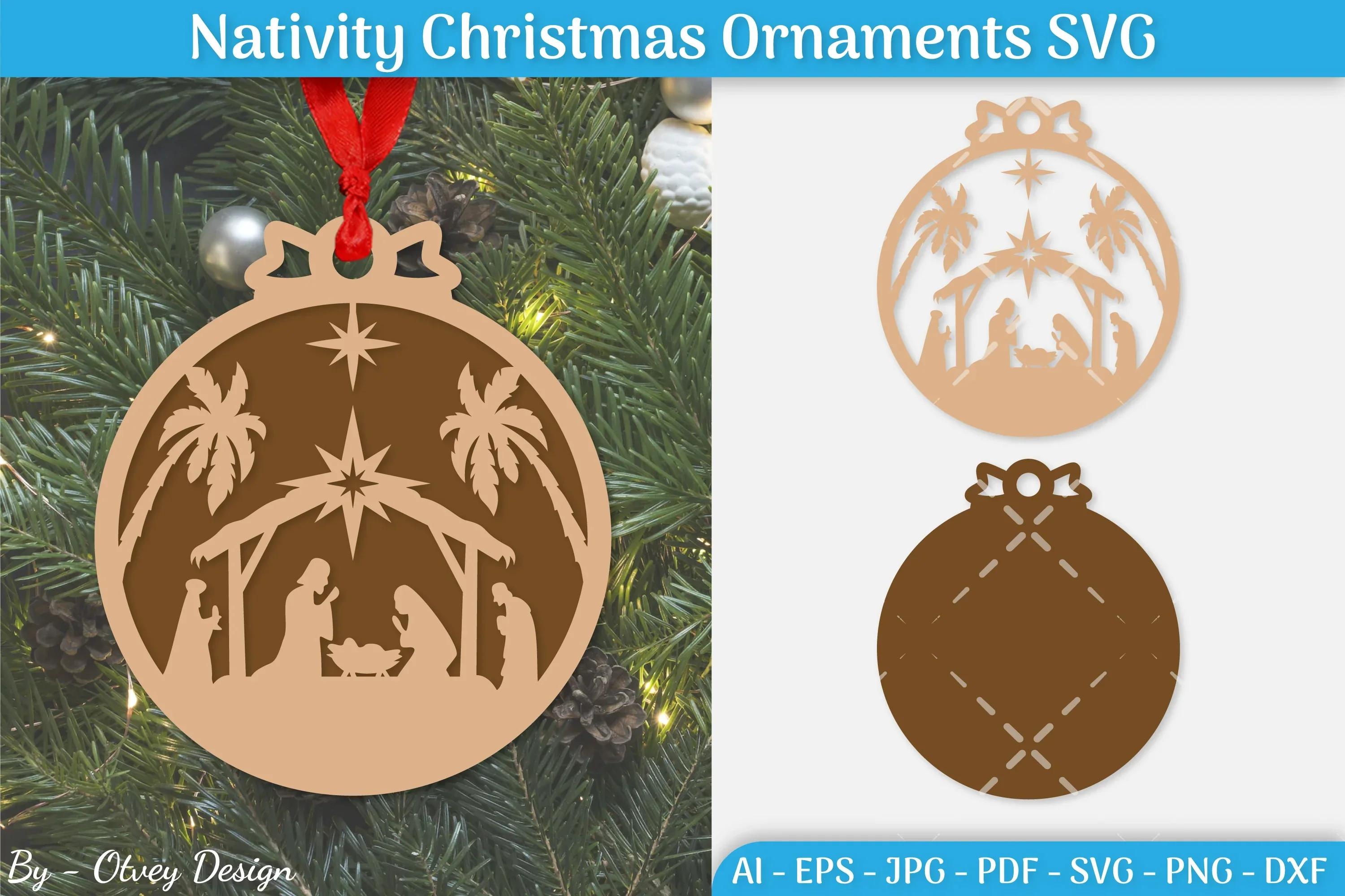 Nativity Christmas Ornament SVG Bundle