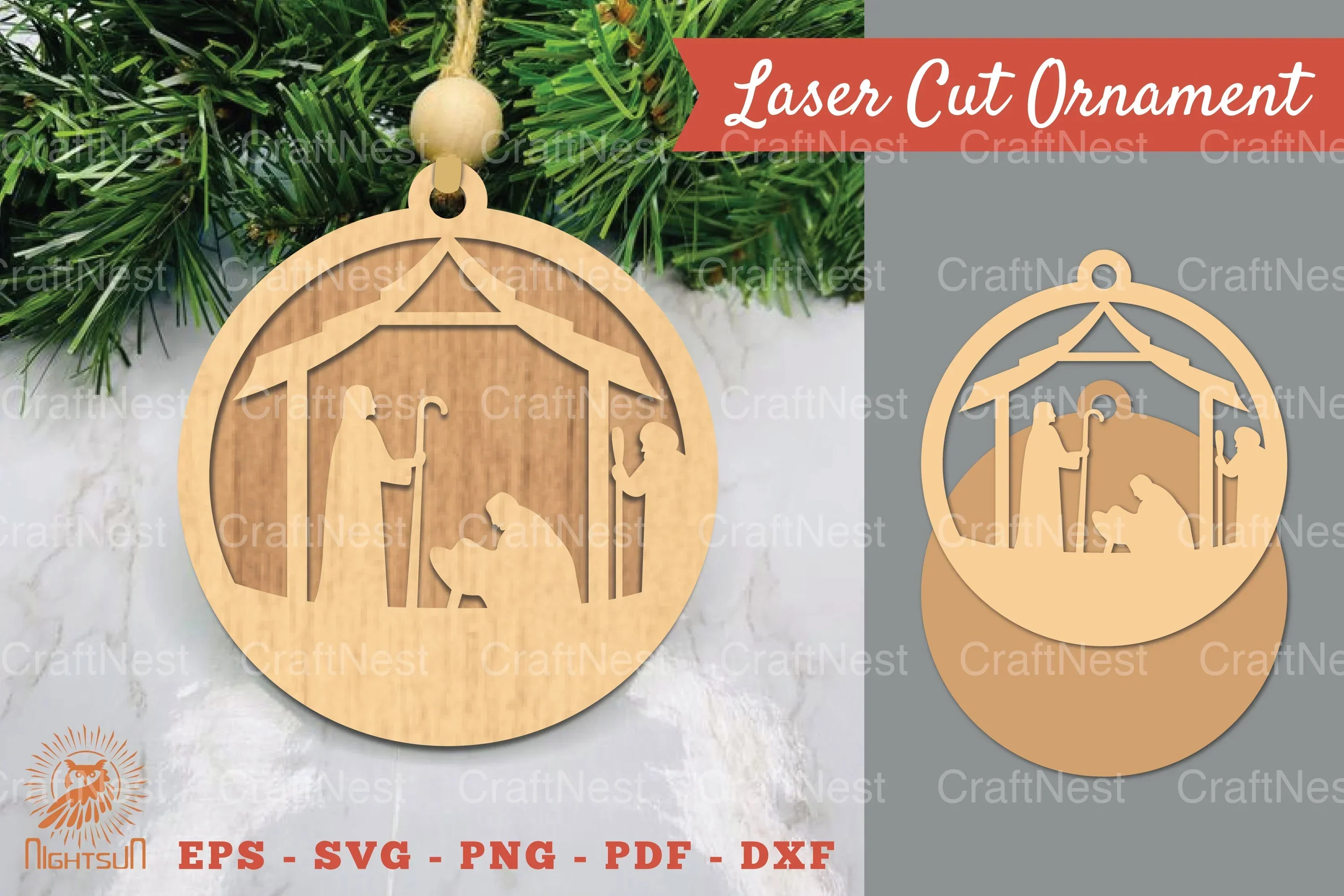 Nativity Laser Cut Ornament SVG Bundle