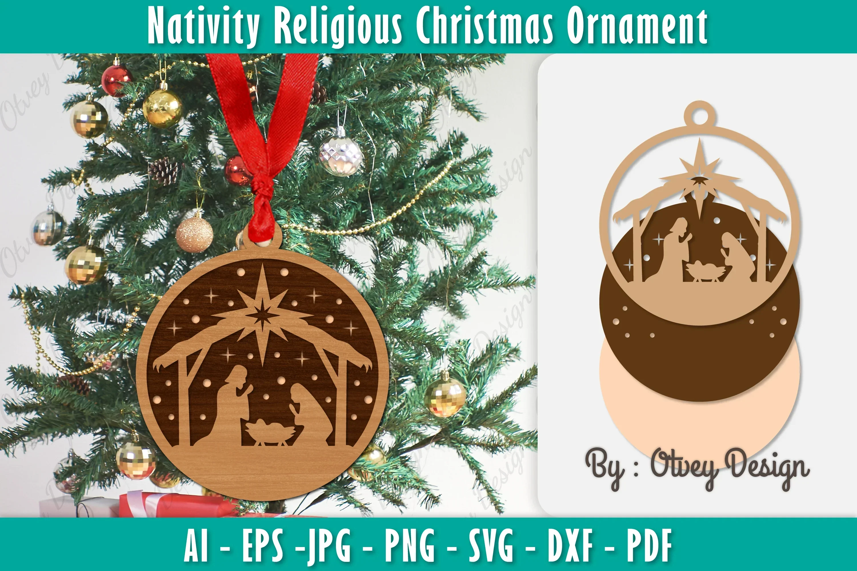 Nativity Religious Christmas Ornament SVG Bundle