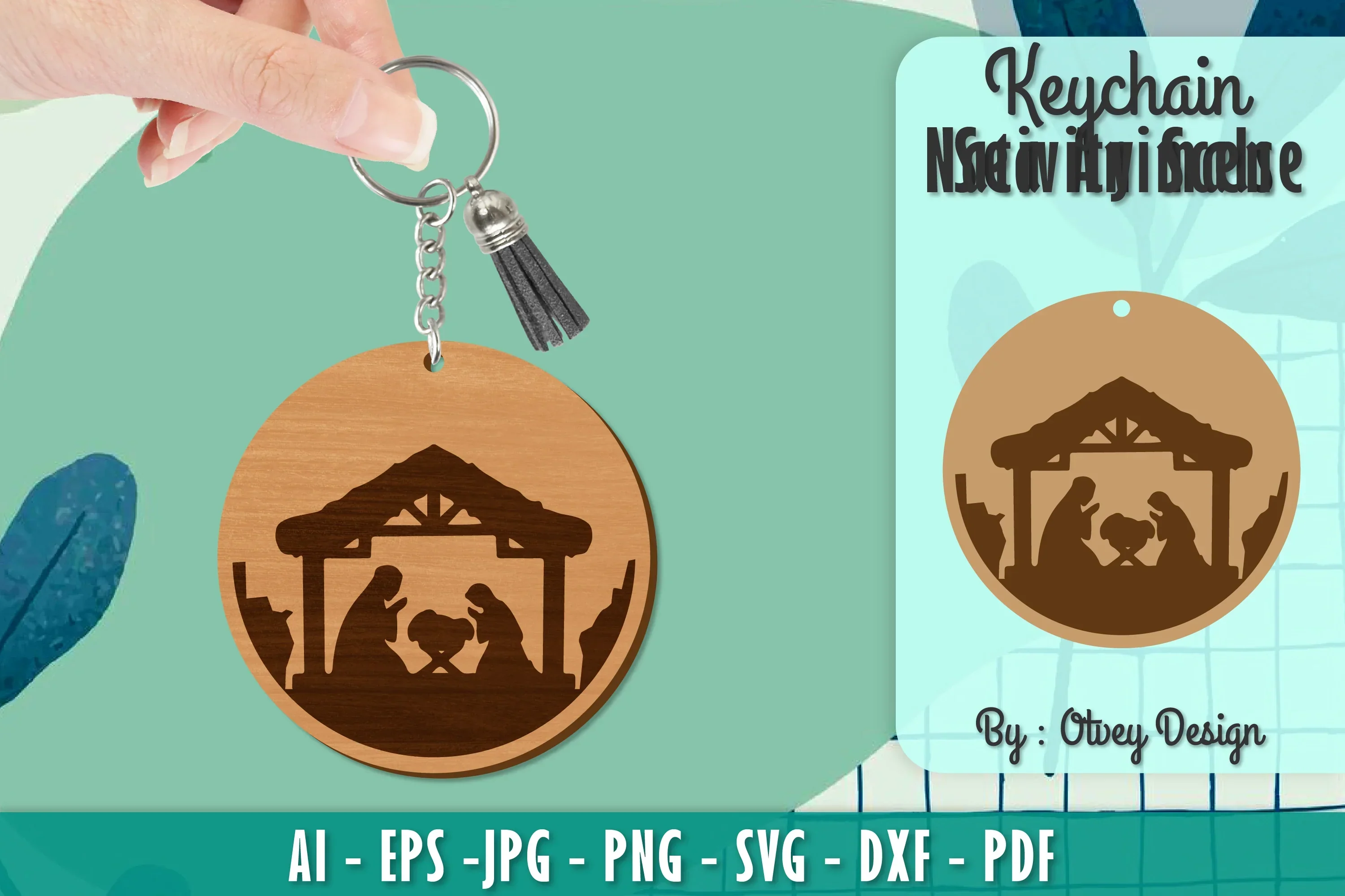 Nativity Scene Keychain SVG Bundle