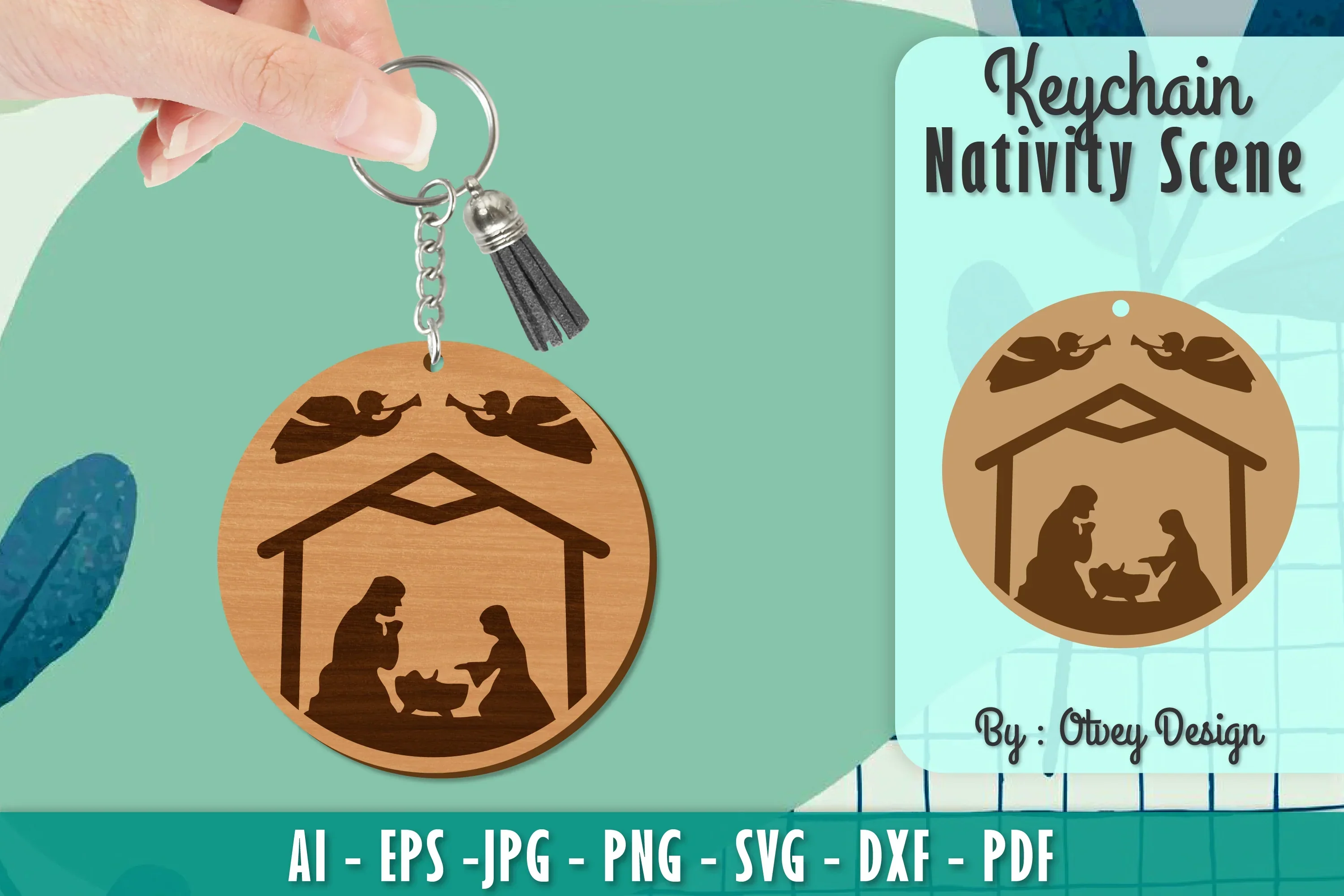 Nativity Scene Keychain SVG Bundle