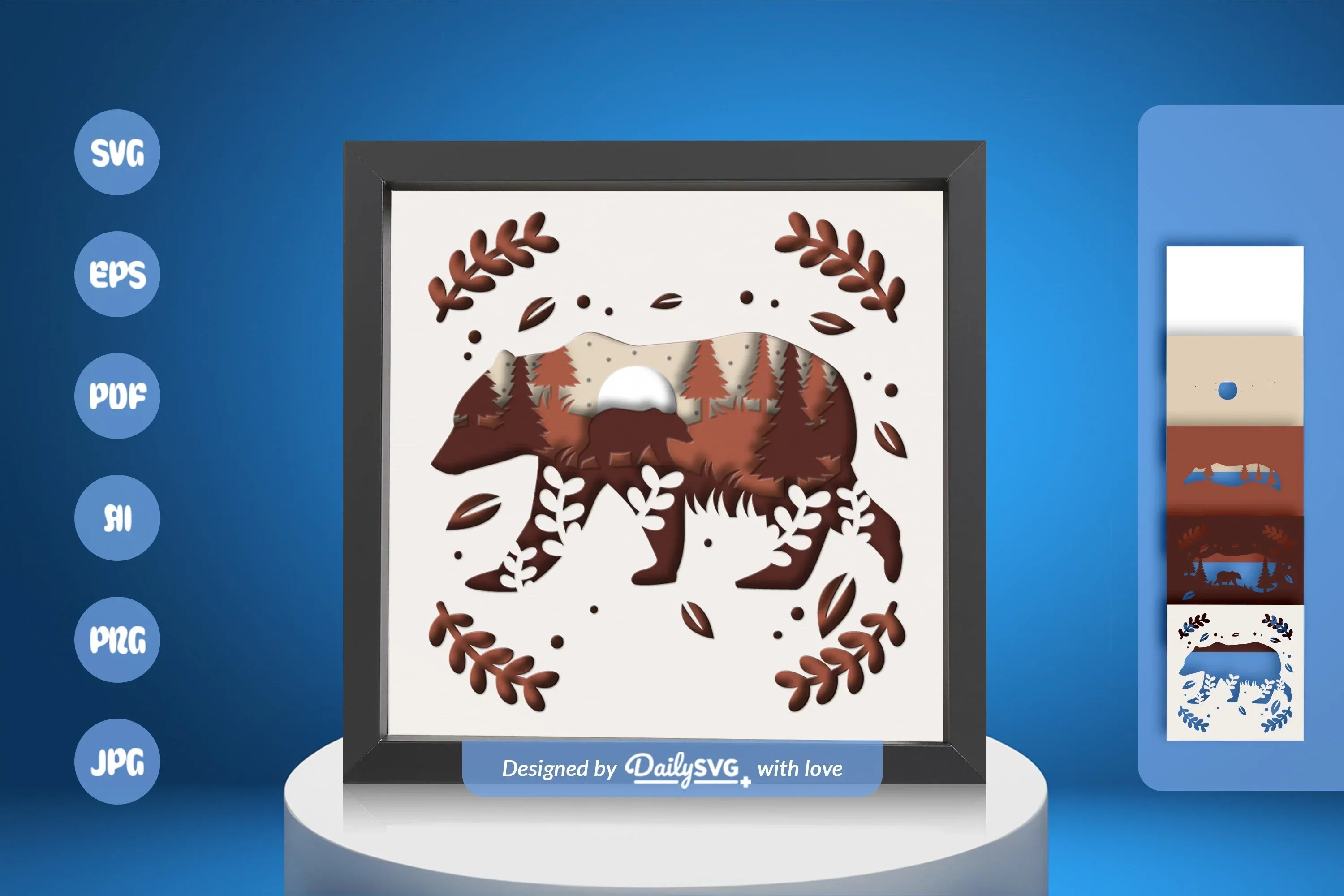 Nature Bear Papercut SVG Bundle