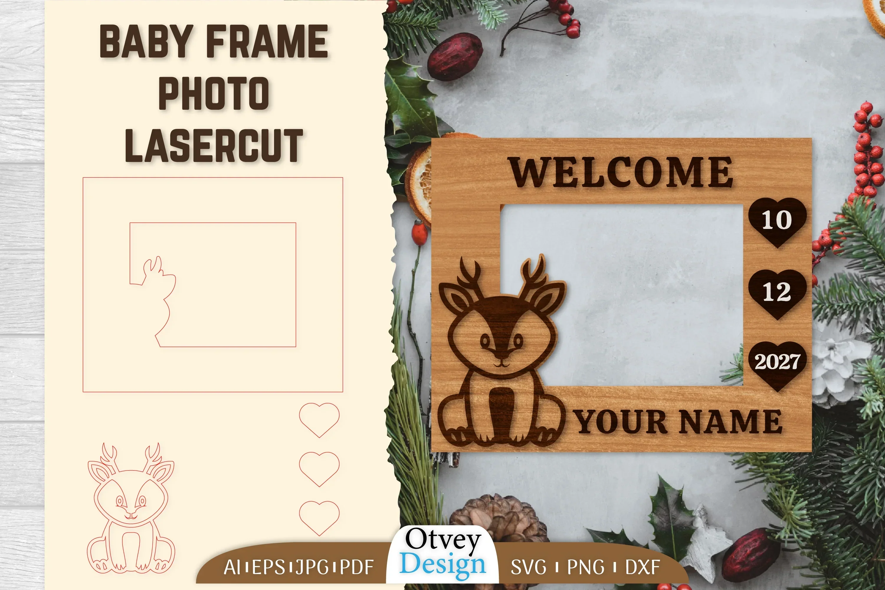 Newborn Photo Frame SVG Bundle