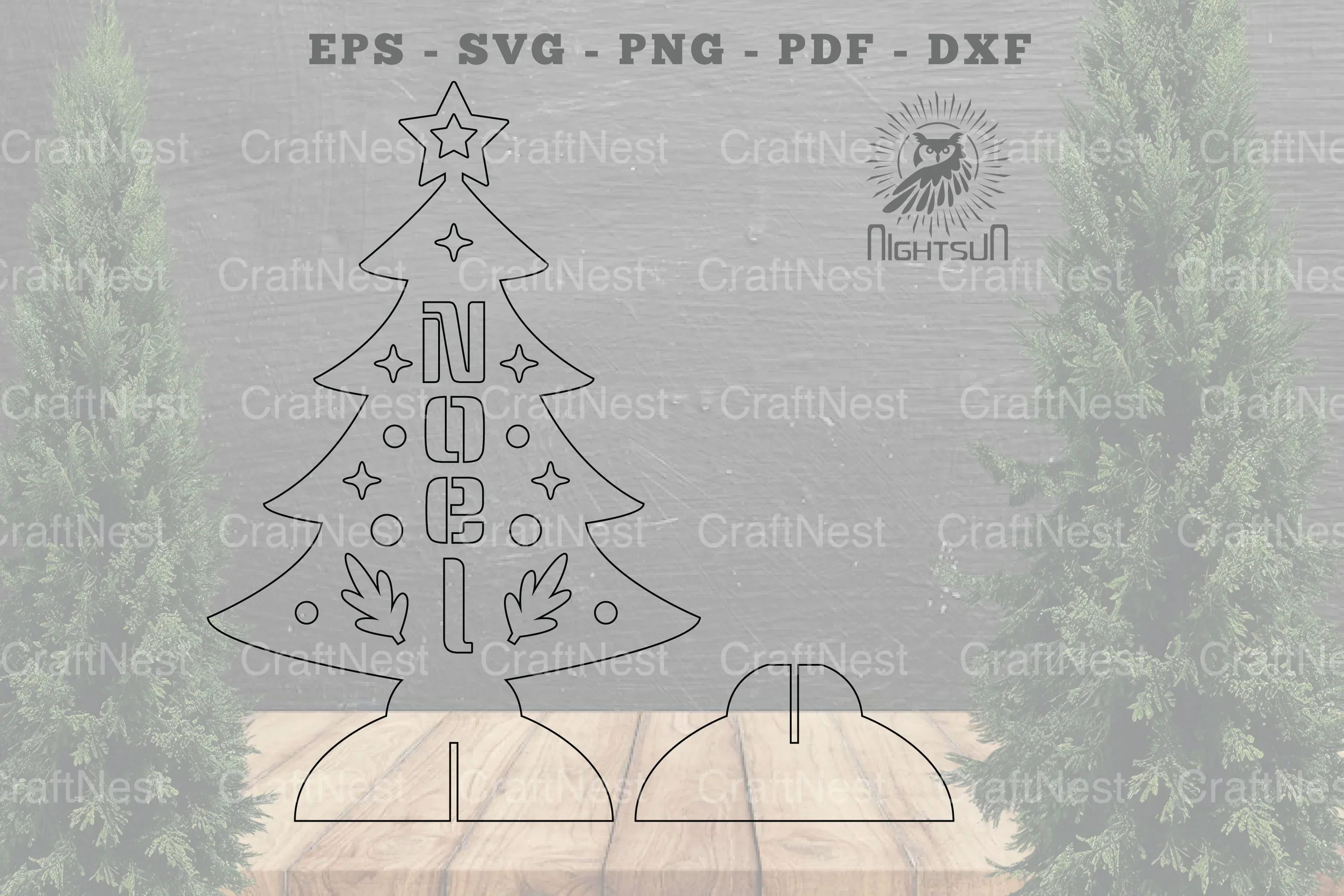 Noel Christmas Tree Laser Cut Home Decor Clipart Bundle - Image 2
