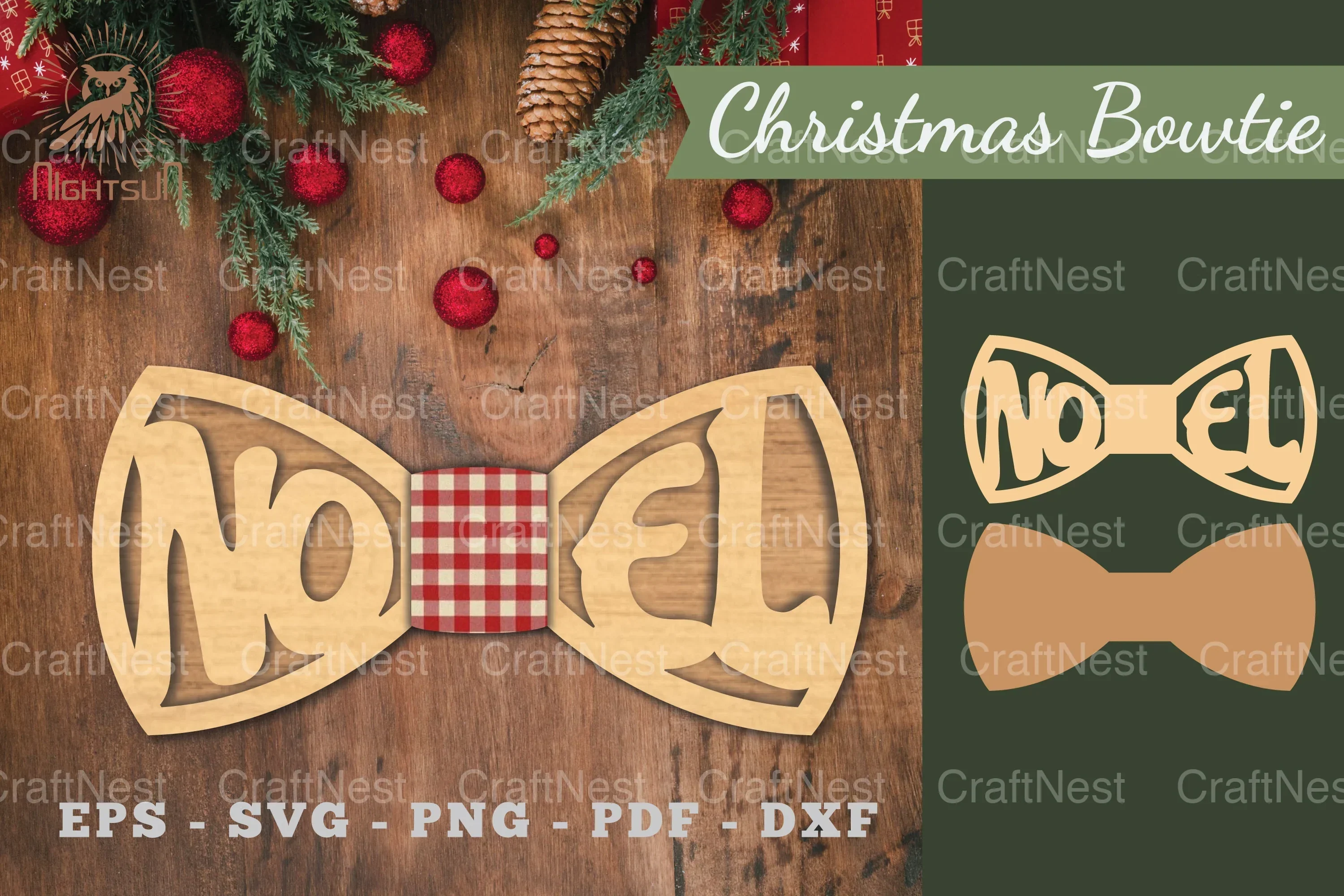 Noel Laser Cut Bowtie SVG Bundle