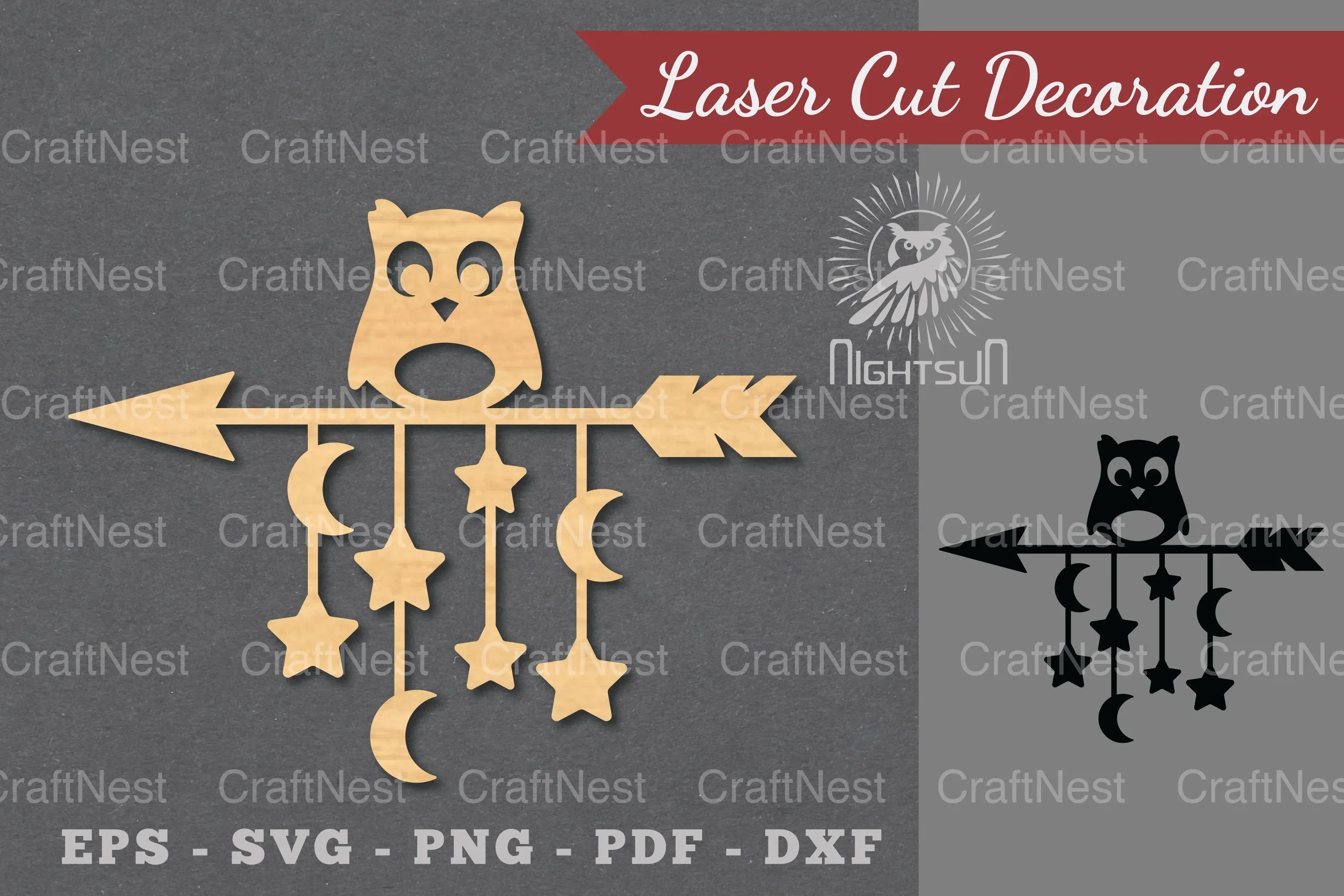 Owl Arrow Laser Cut Decoration Clipart Bundle