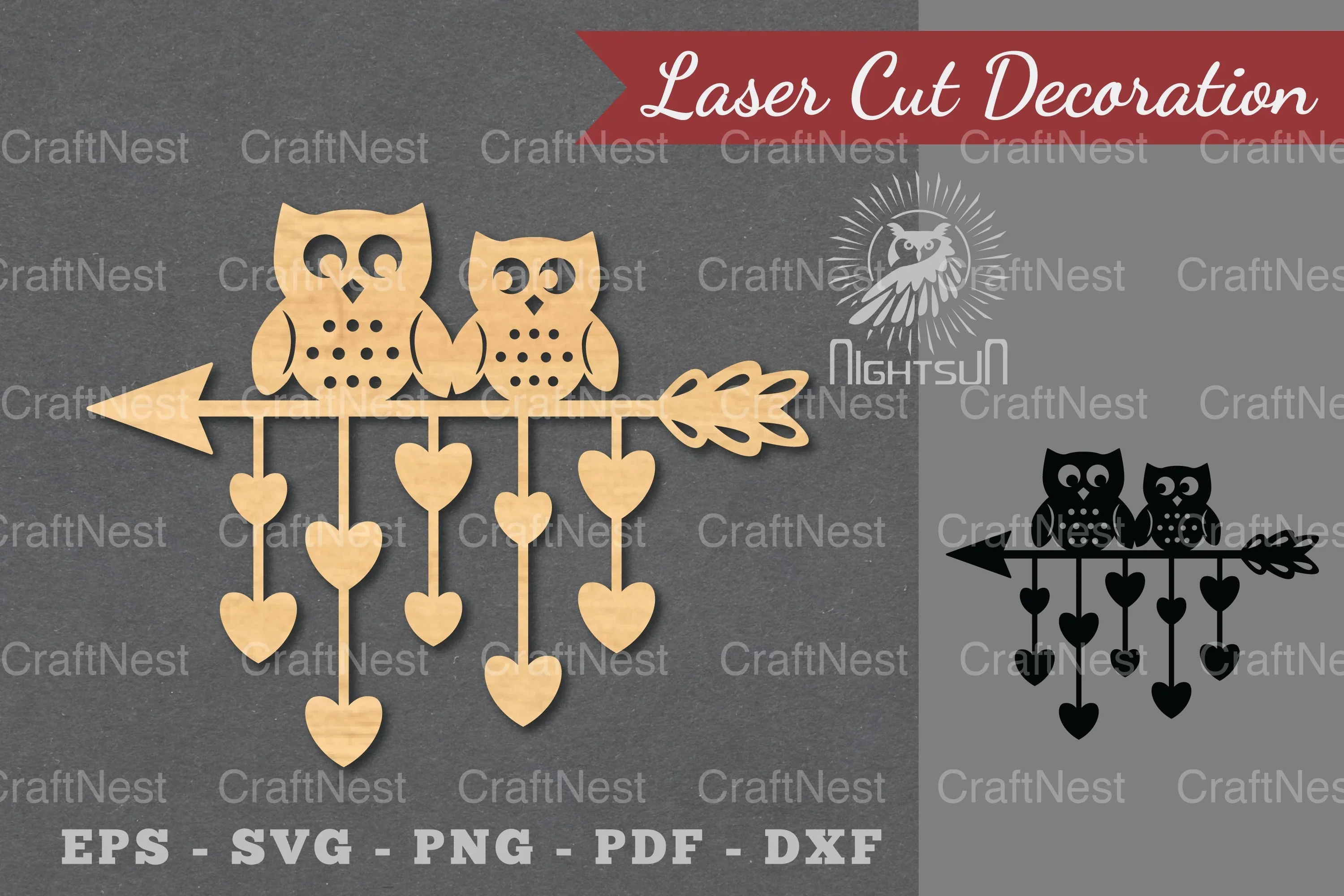 Owl Arrow Laser Cut Decoration Clipart Bundle