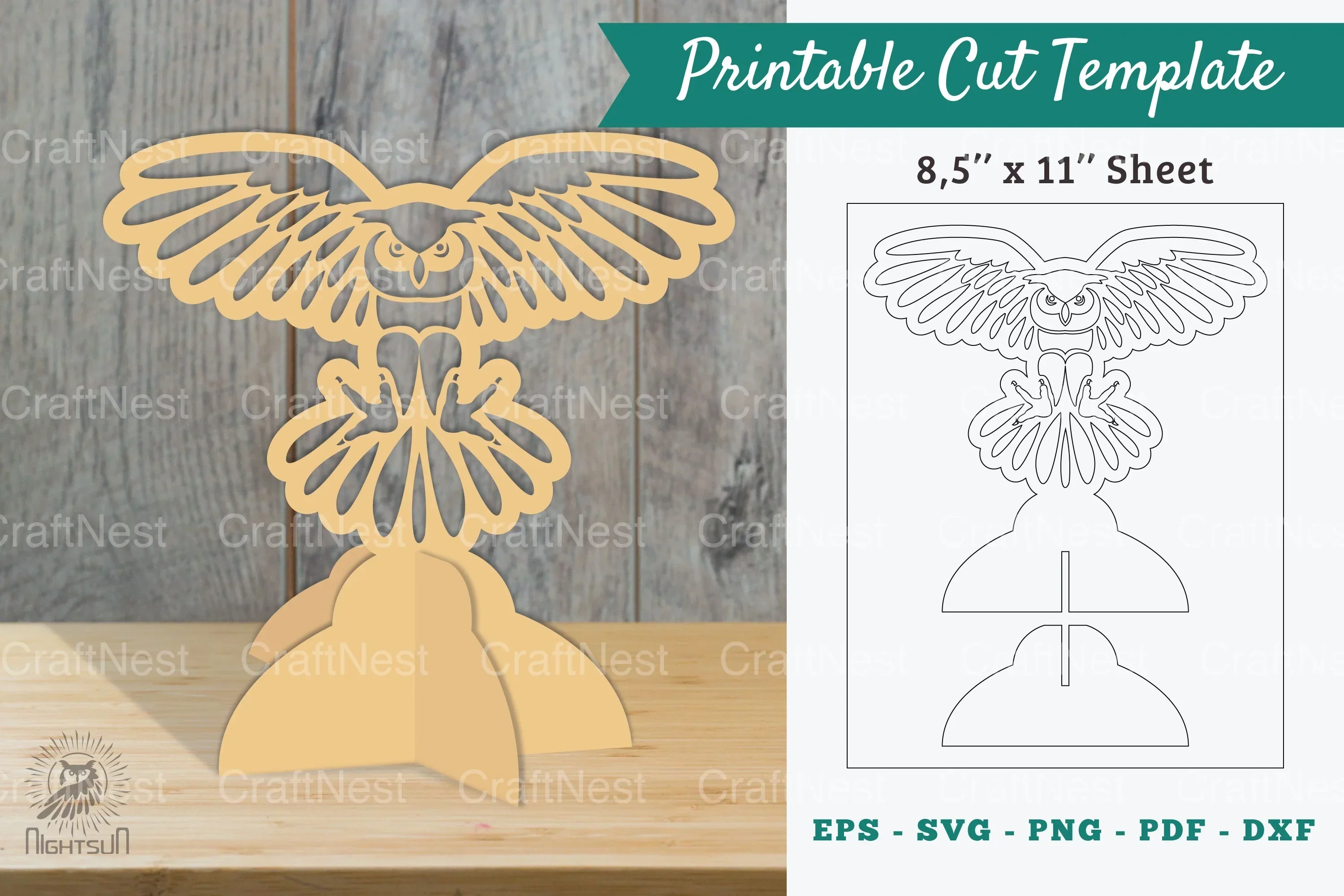 Owl Printable Cut Template Bundle
