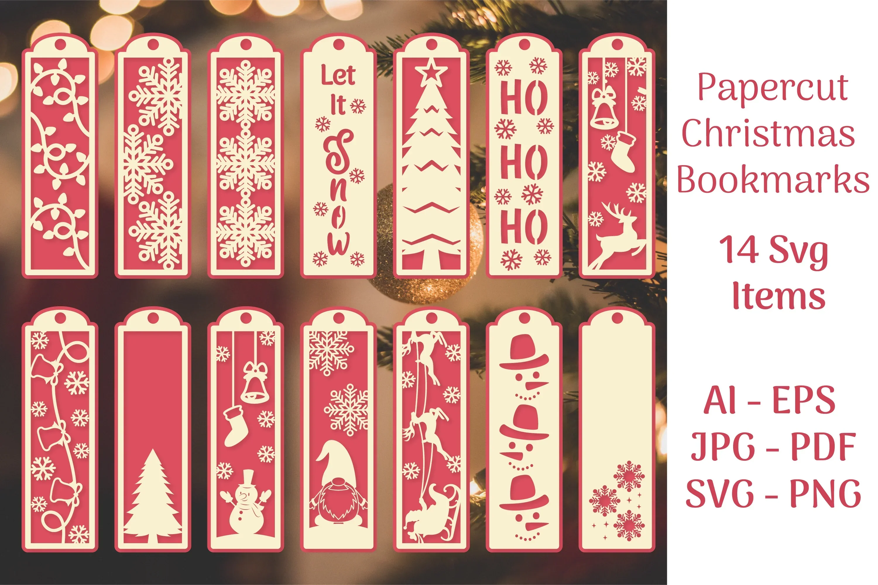 Paper Cut SVG Bundle for Bookmarks