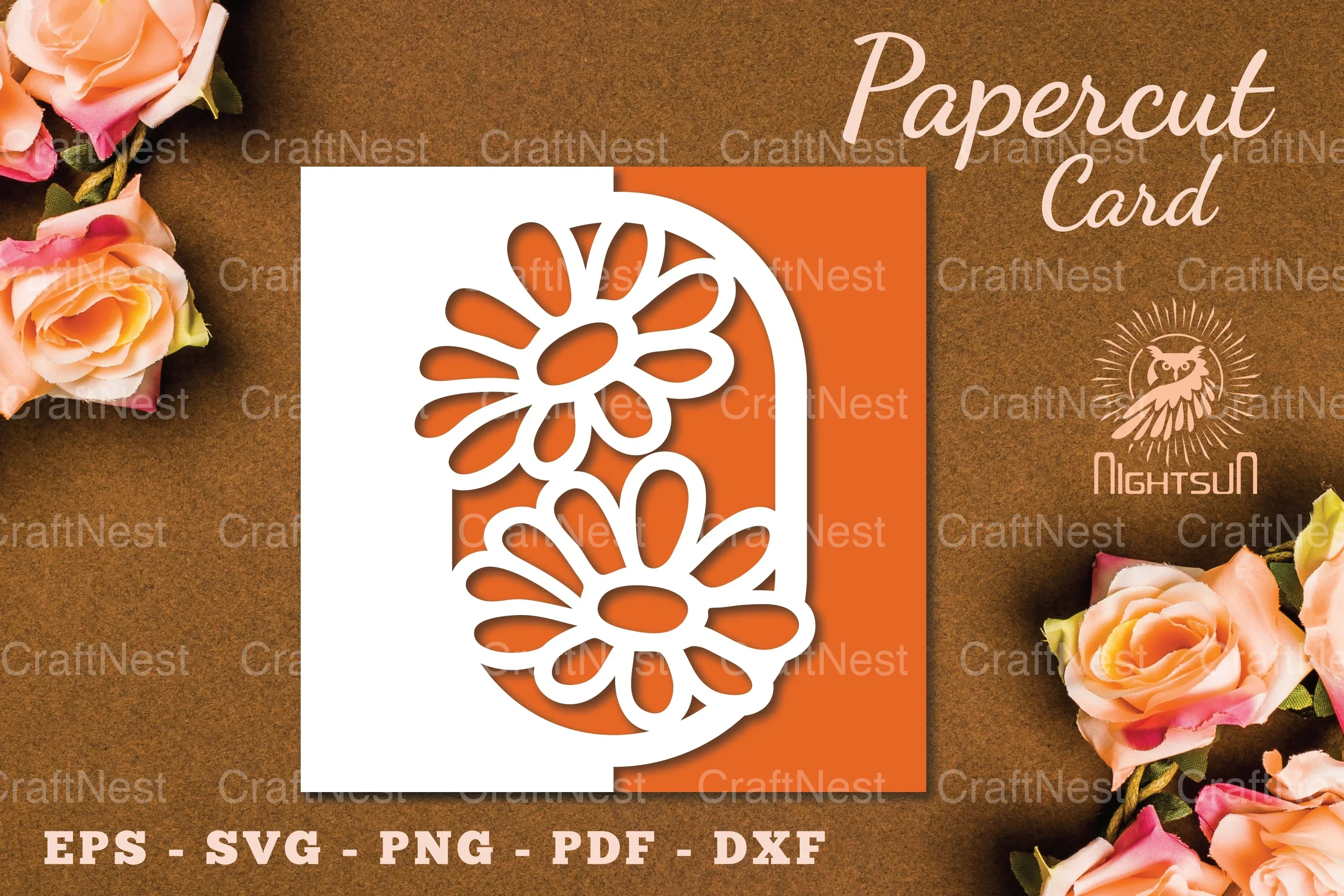 Papercut Card SVG Flowers Clipart Bundle