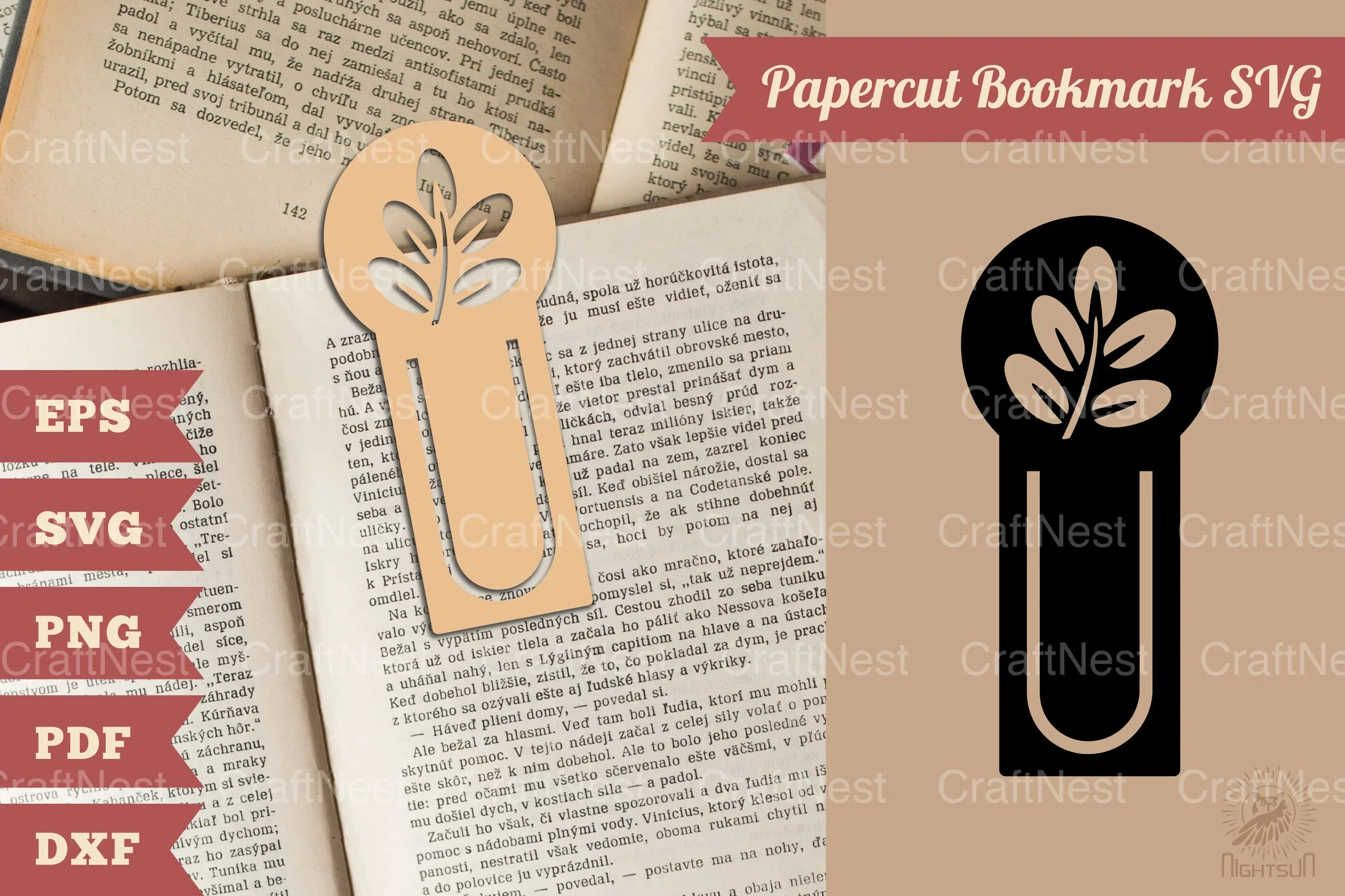 Papercut Leaves Bookmark SVG Bundle