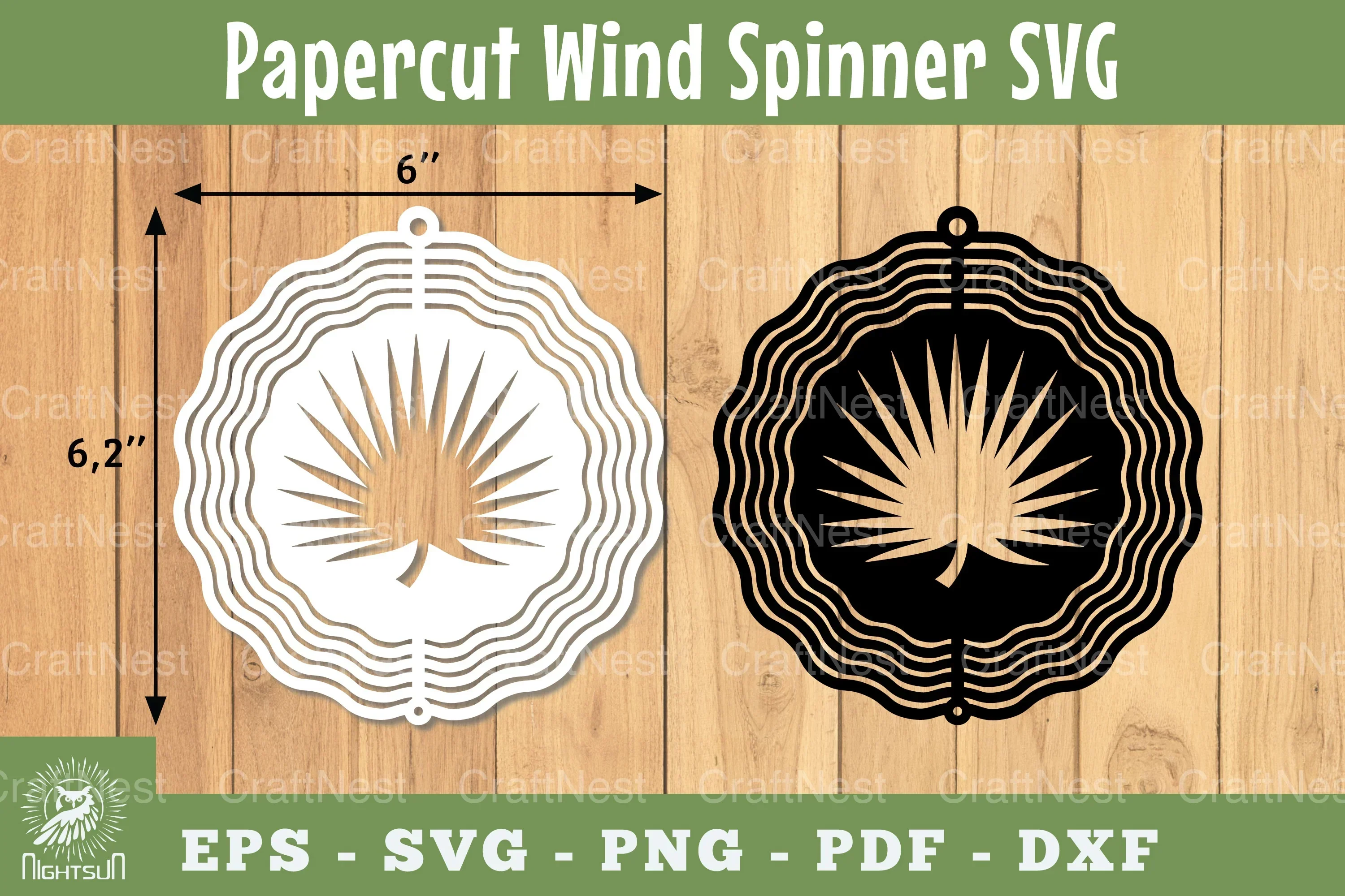 Papercut Leaves Wind Spinner SVG Bundle