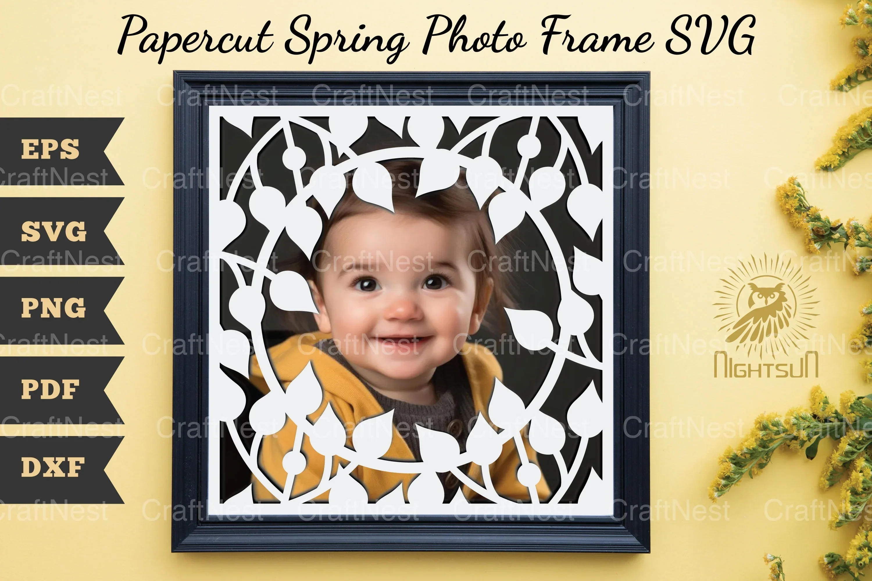 Papercut Spring Photo Frame SVG Bundle