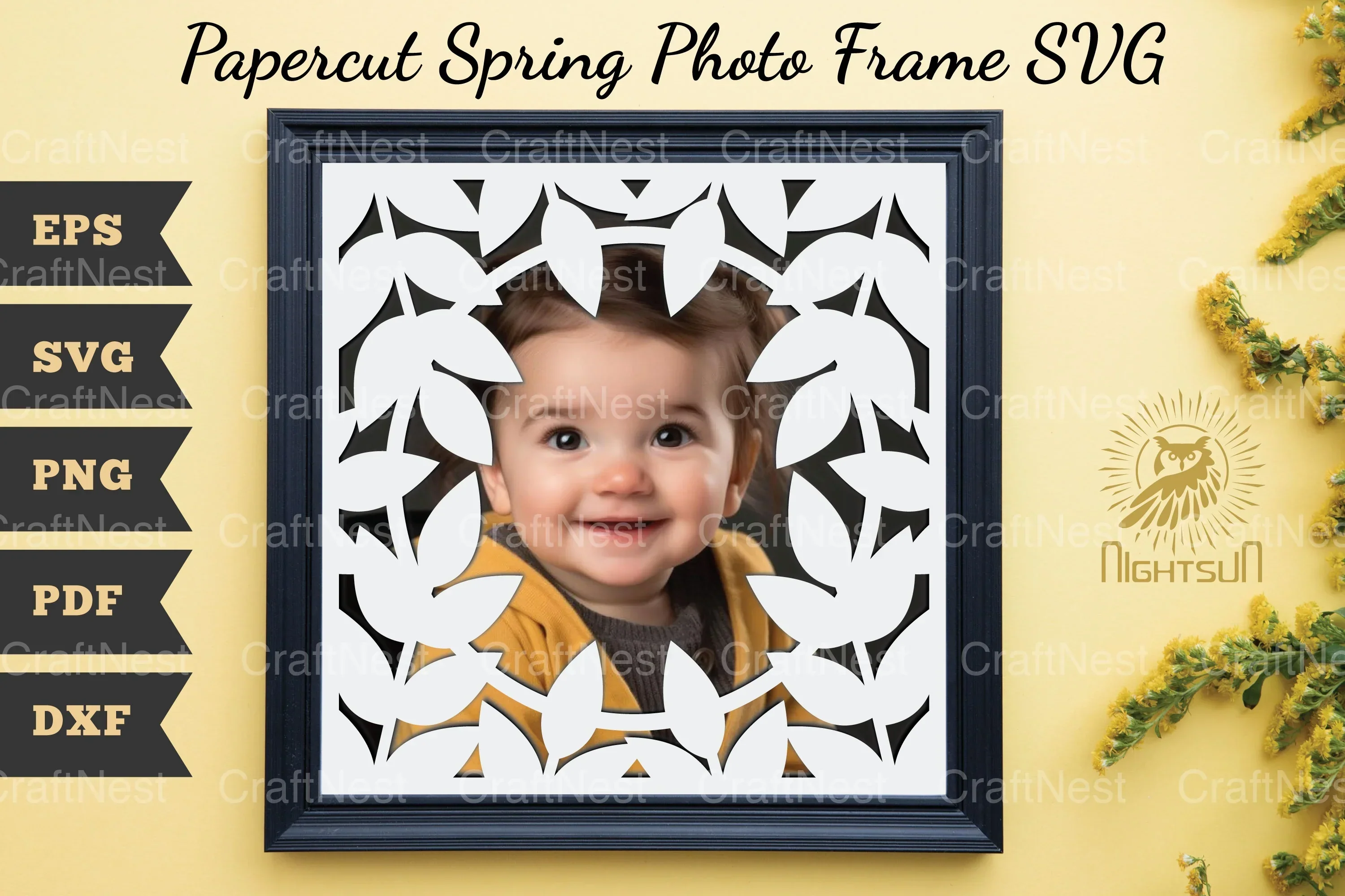 Papercut Spring Photo Frame SVG Bundle