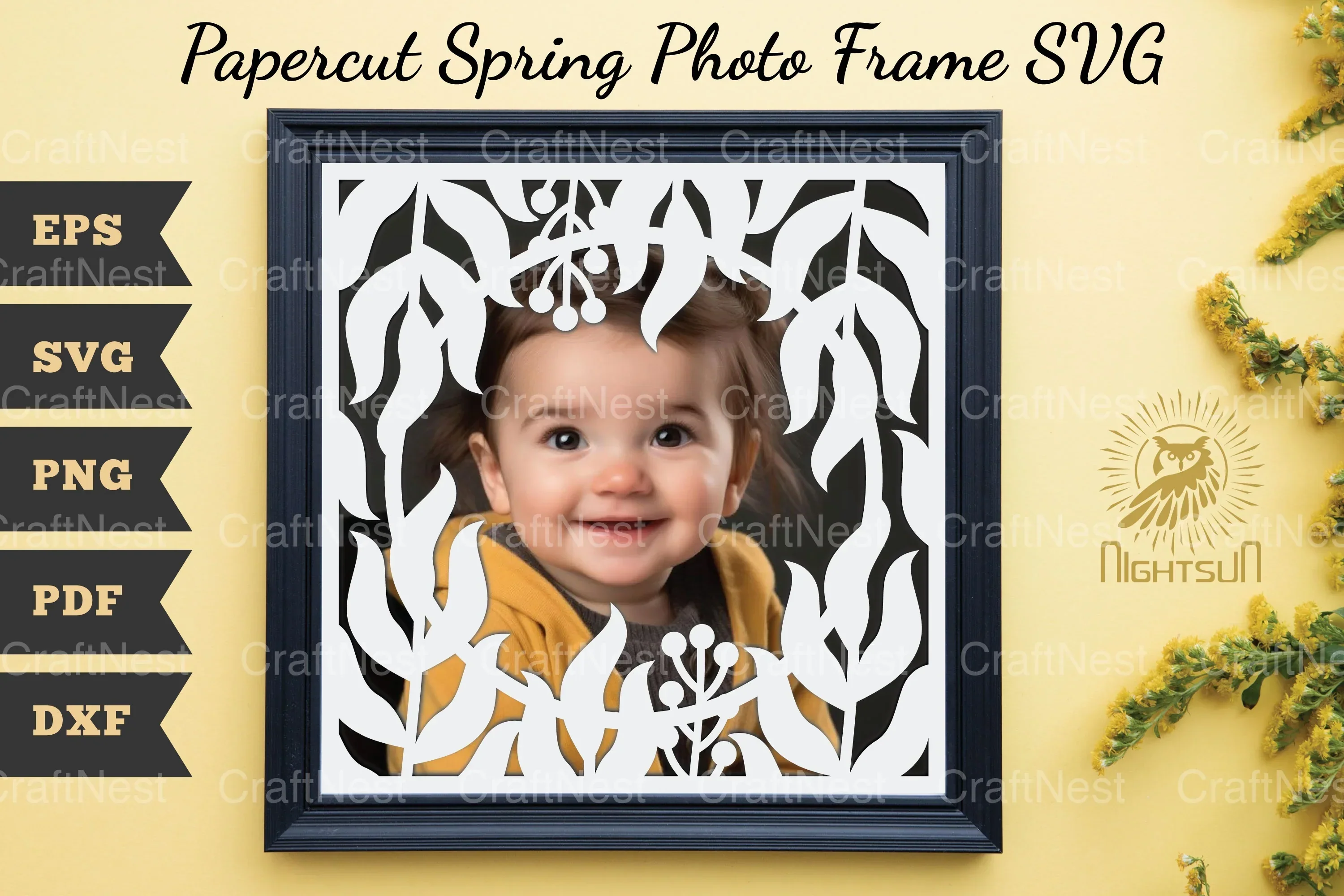 Papercut Spring Photo Frame SVG Bundle