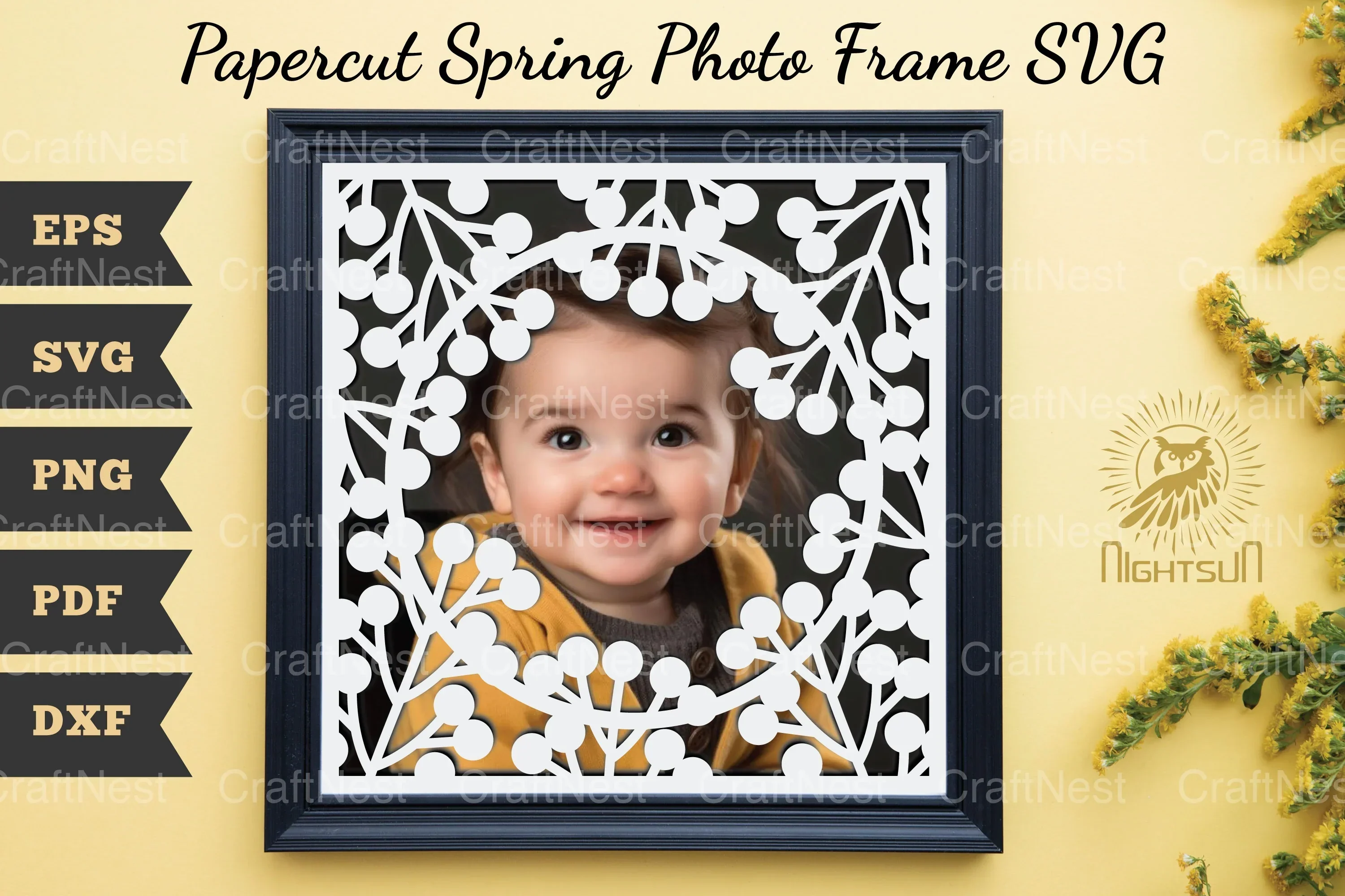 Papercut Spring Photo Frame SVG Bundle