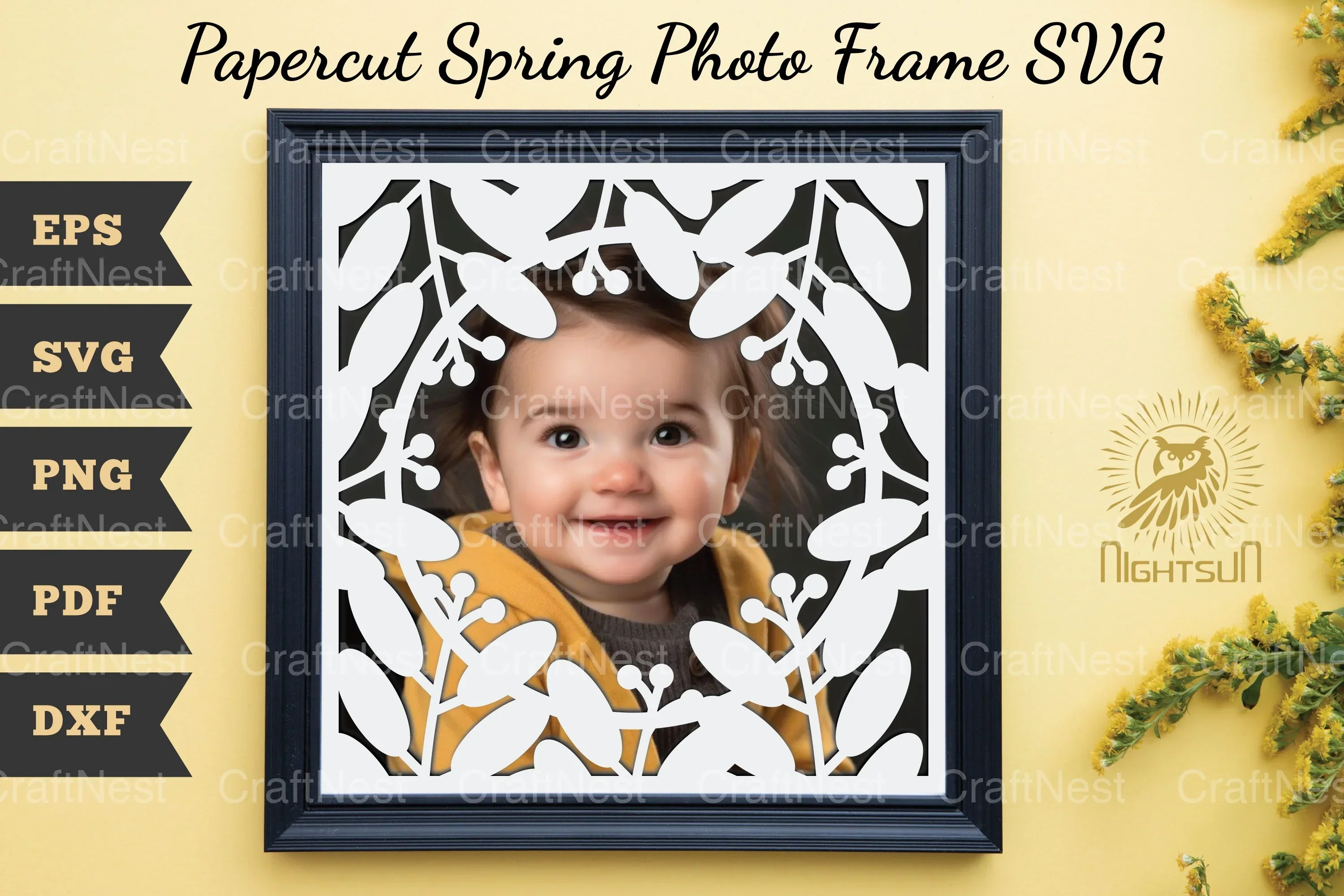 Papercut Spring Photo Frame SVG Bundle