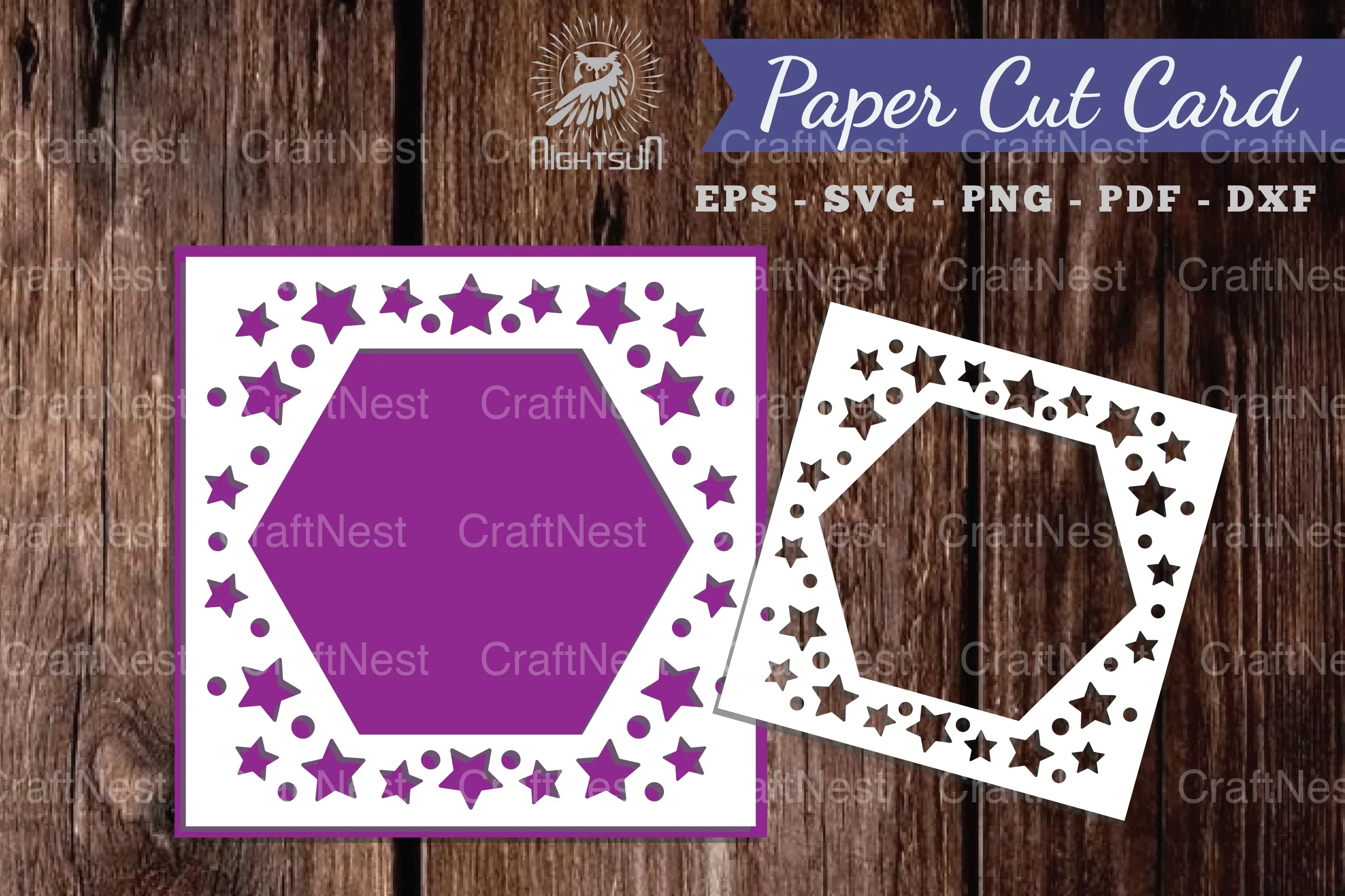 Parkling Stars Papercut Card SVG Bundle