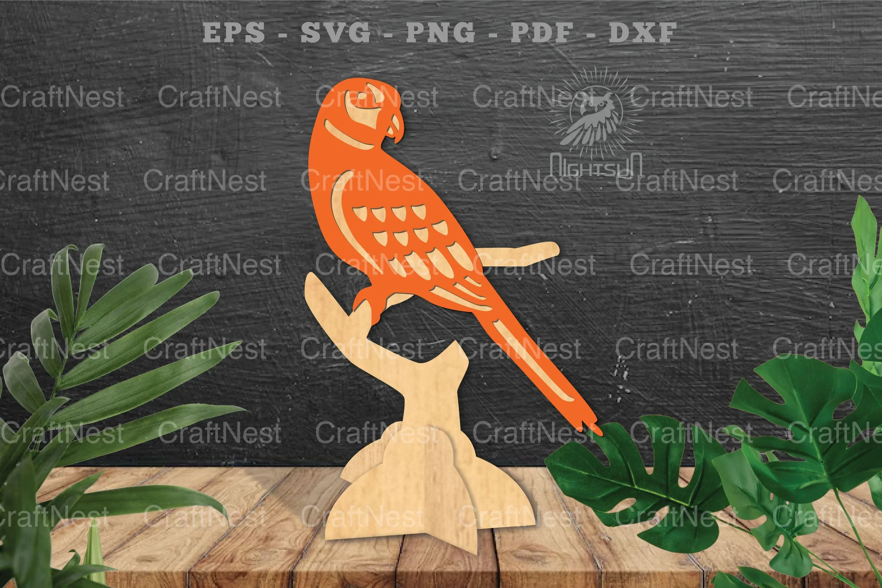 Parrot Laser Cut Home Decor Clipart Bundle