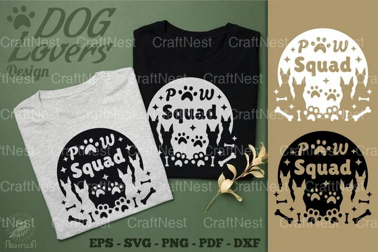 Paw Squad Dog Design Clipart Bundle
