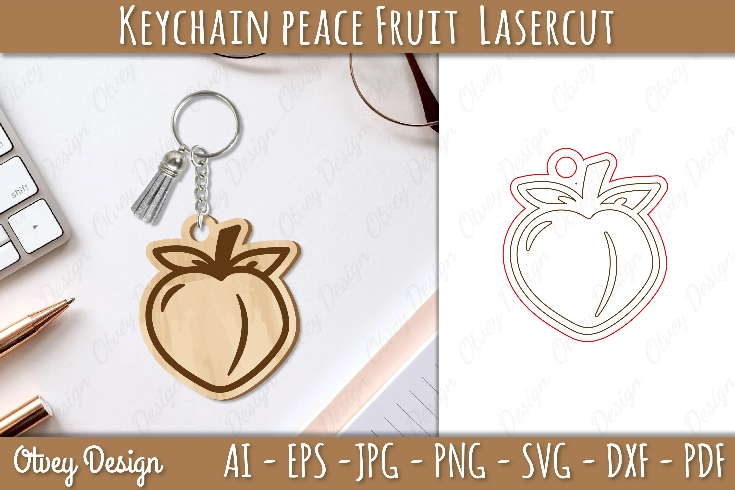 Peace Fruit Keychain SVG Bundle