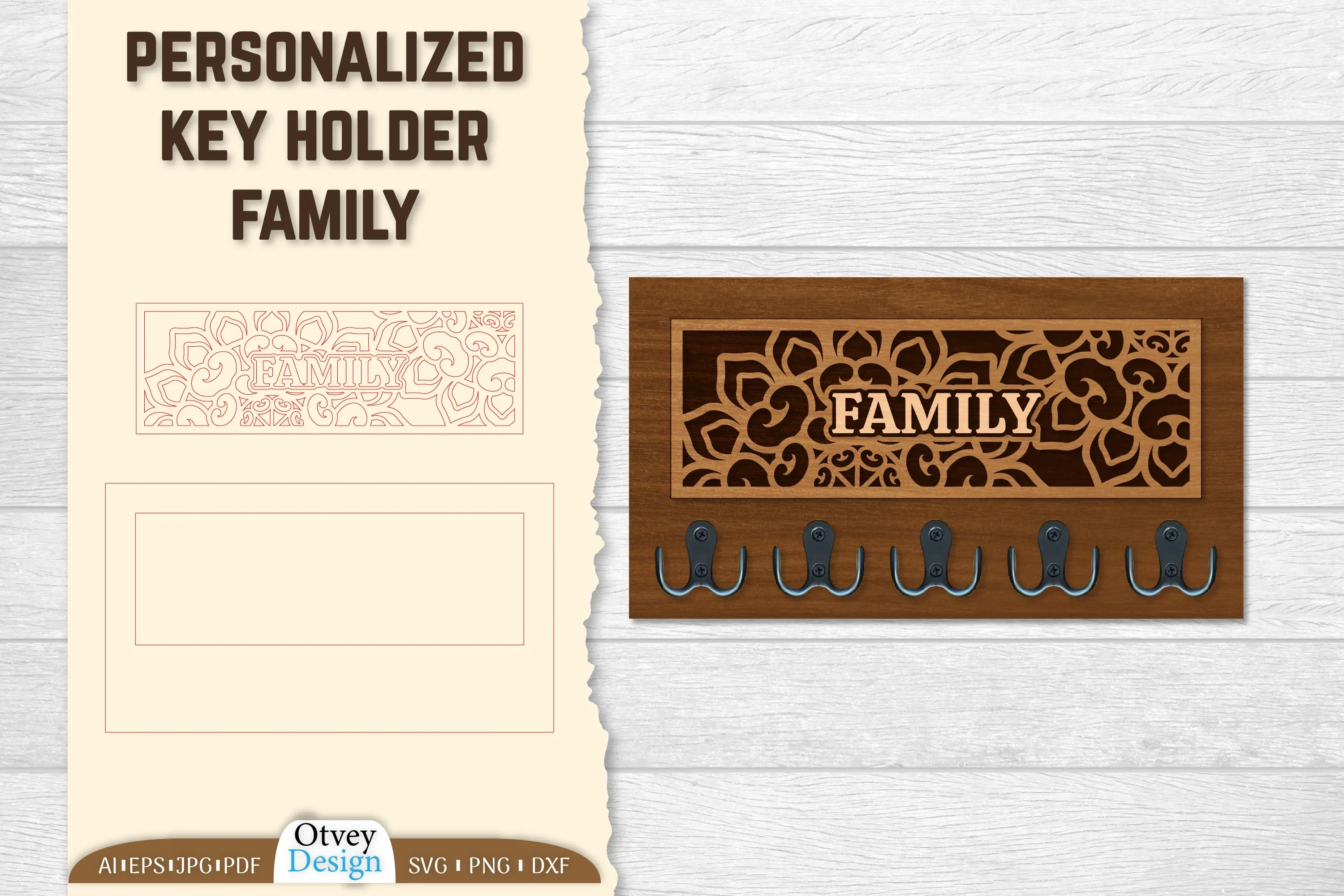 Personalized Key Holder Lasercut SVG Bundle