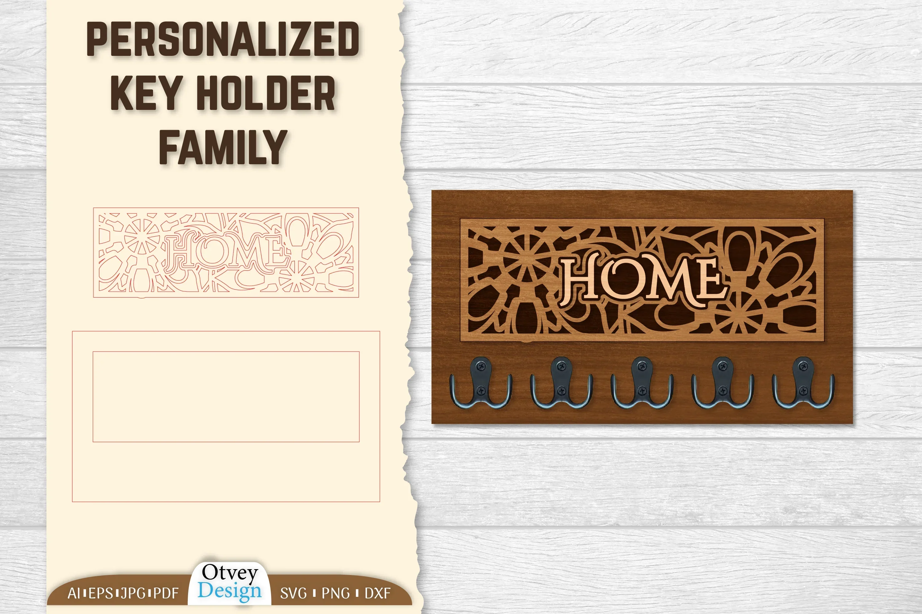 Personalized Key Holder Lasercut SVG Bundle