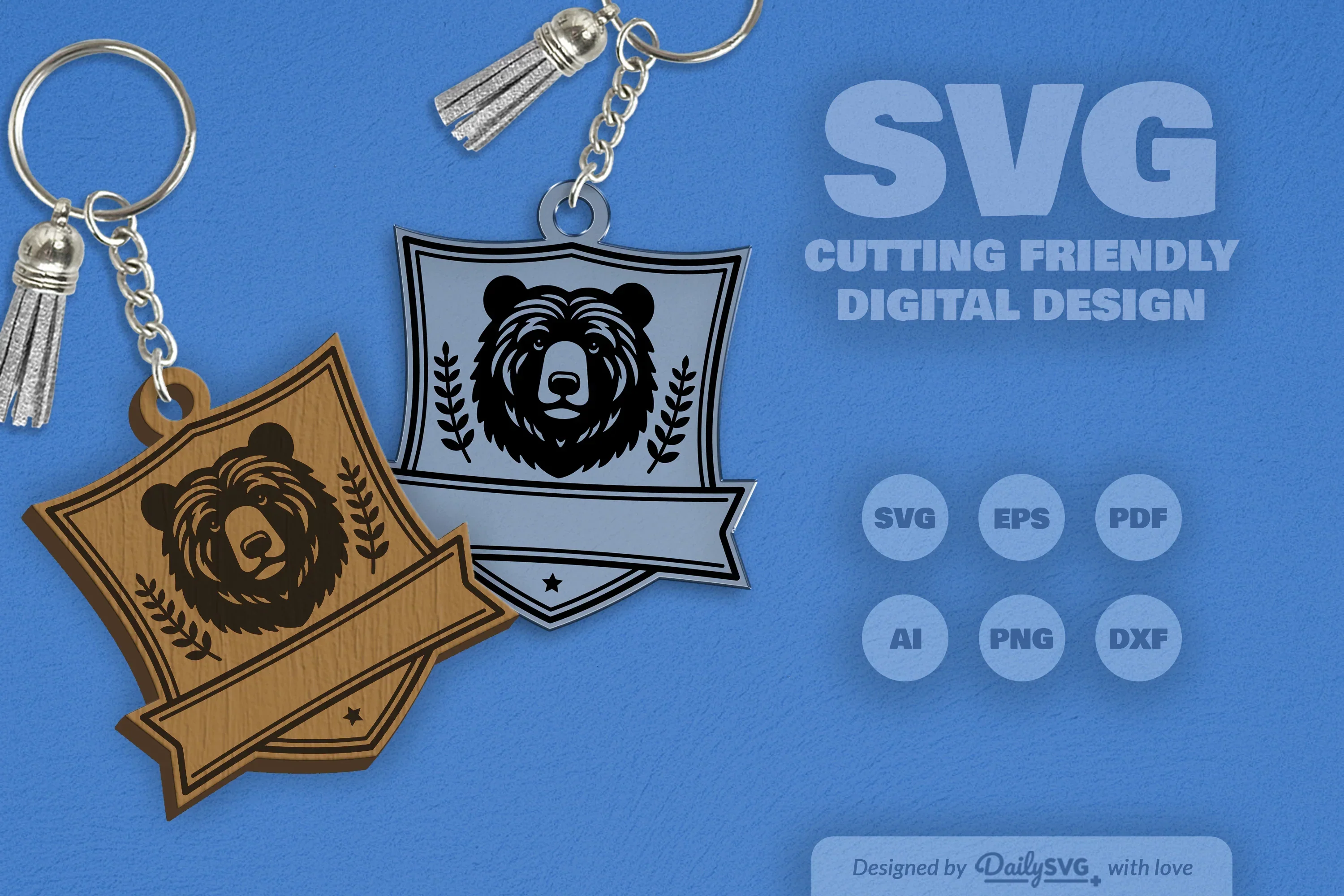 Personalized Wild Animal Keychain Laser Cut Clipart - Image 10