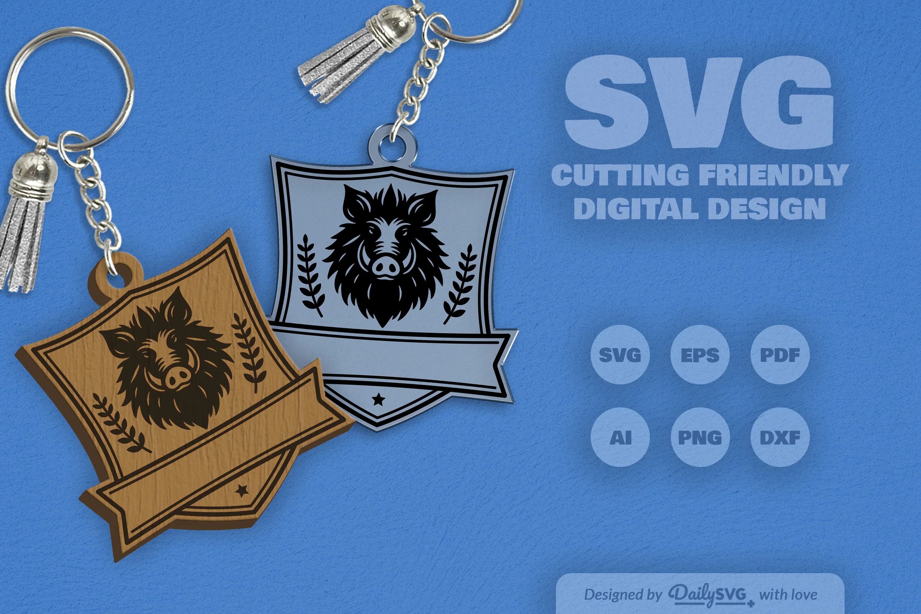 Personalized Wild Animal Keychain Laser Cut Clipart - Image 3