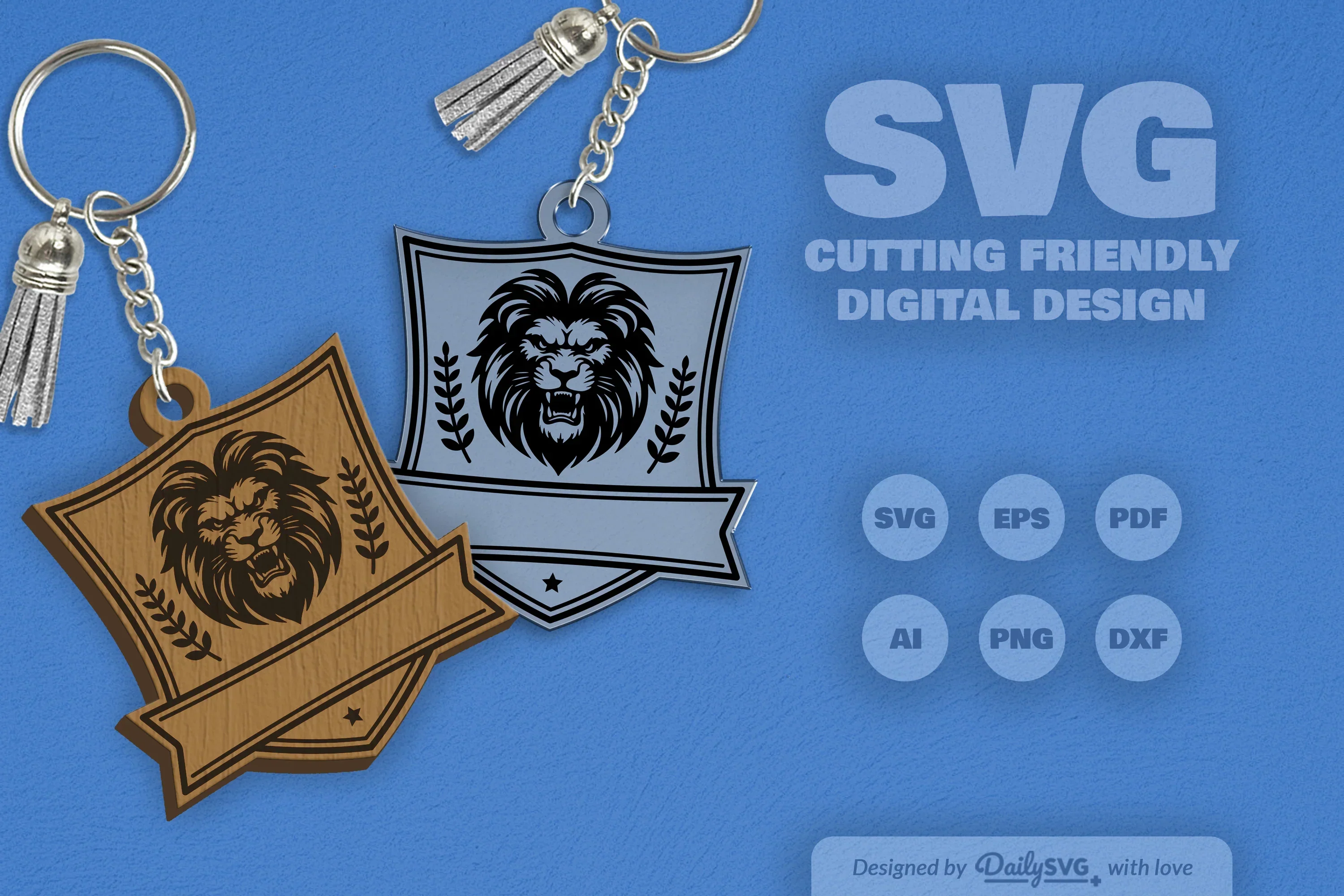 Personalized Wild Animal Keychain Laser Cut Clipart - Image 8