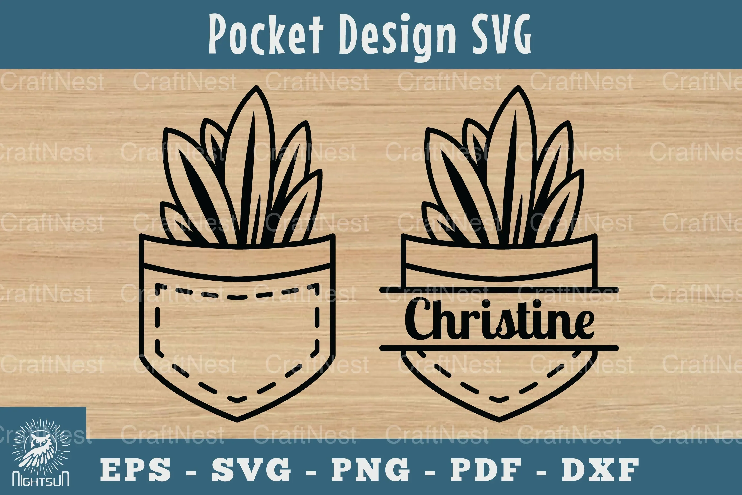 Plant in Pocket Silhouette Design Clipart Bundle