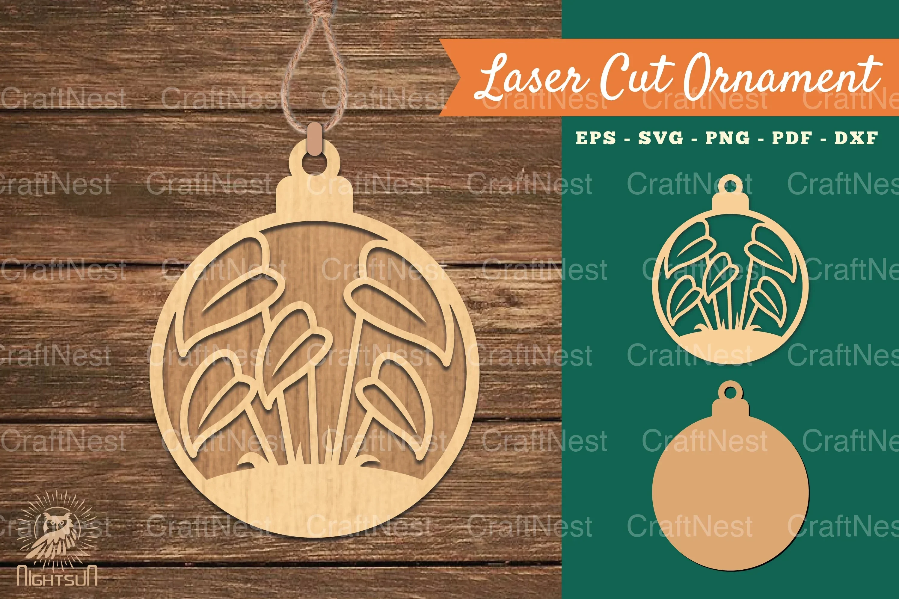 Plant Laser Cut Ornament SVG Bundle