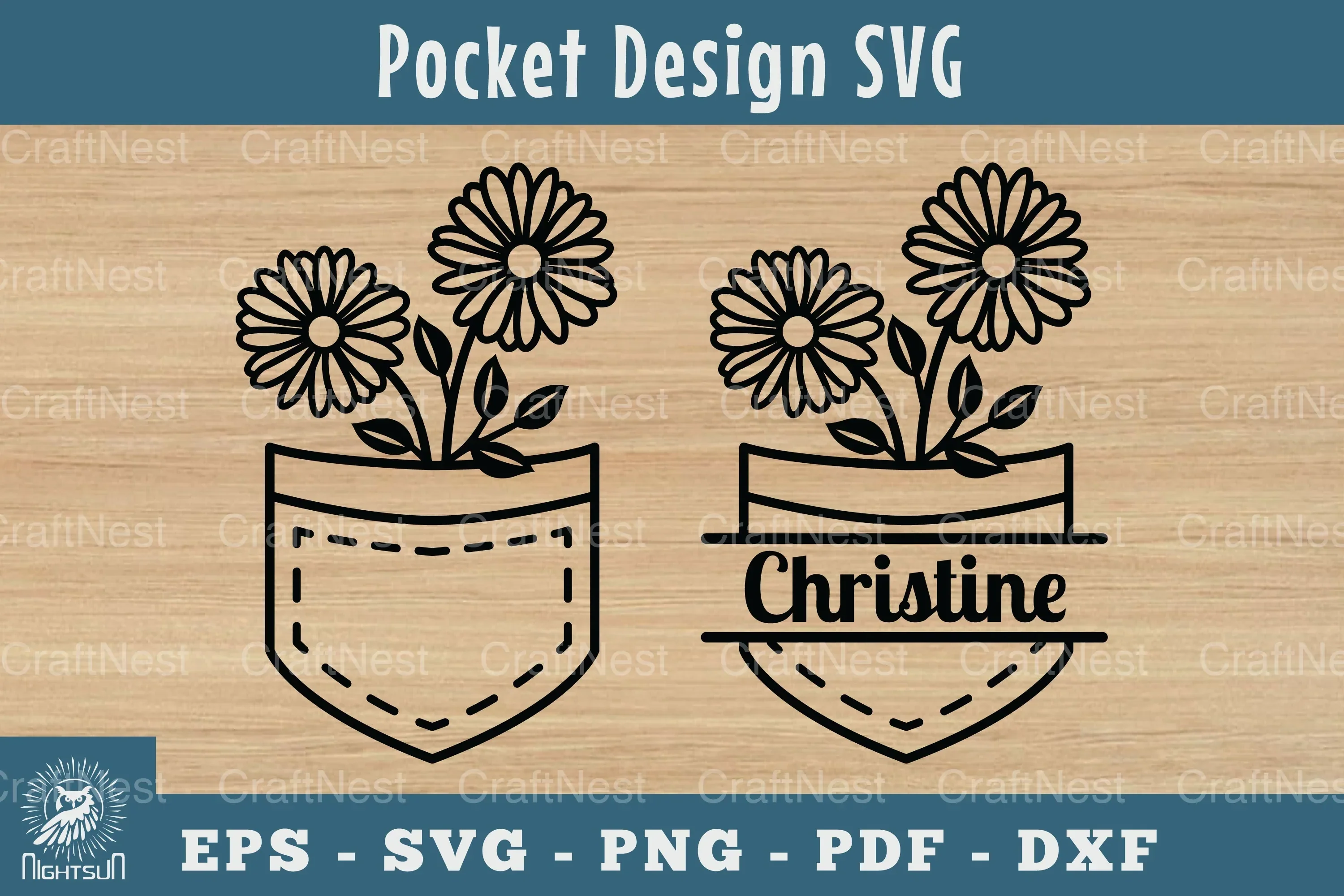 Pocket Flowers SVG Bundle