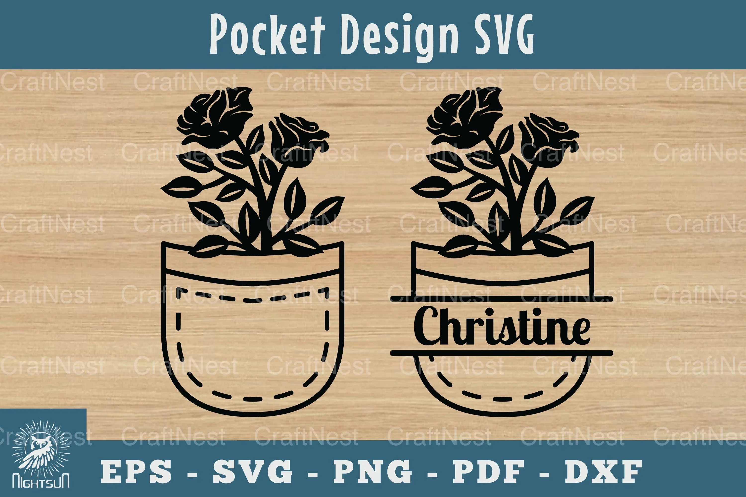 Pocket Flowers SVG Bundle
