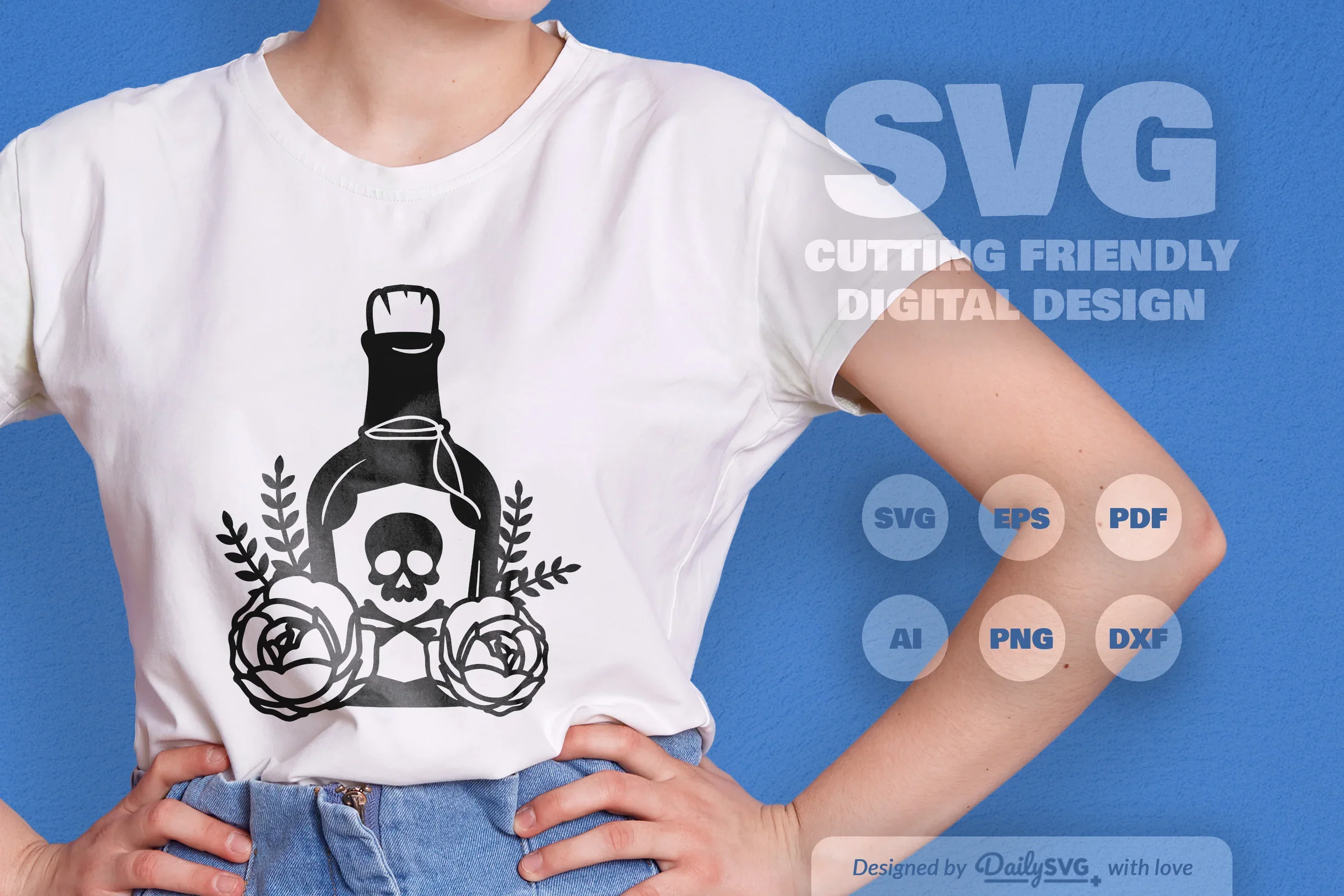 Poison Bottle with Roses Halloween Clipart - Image 10