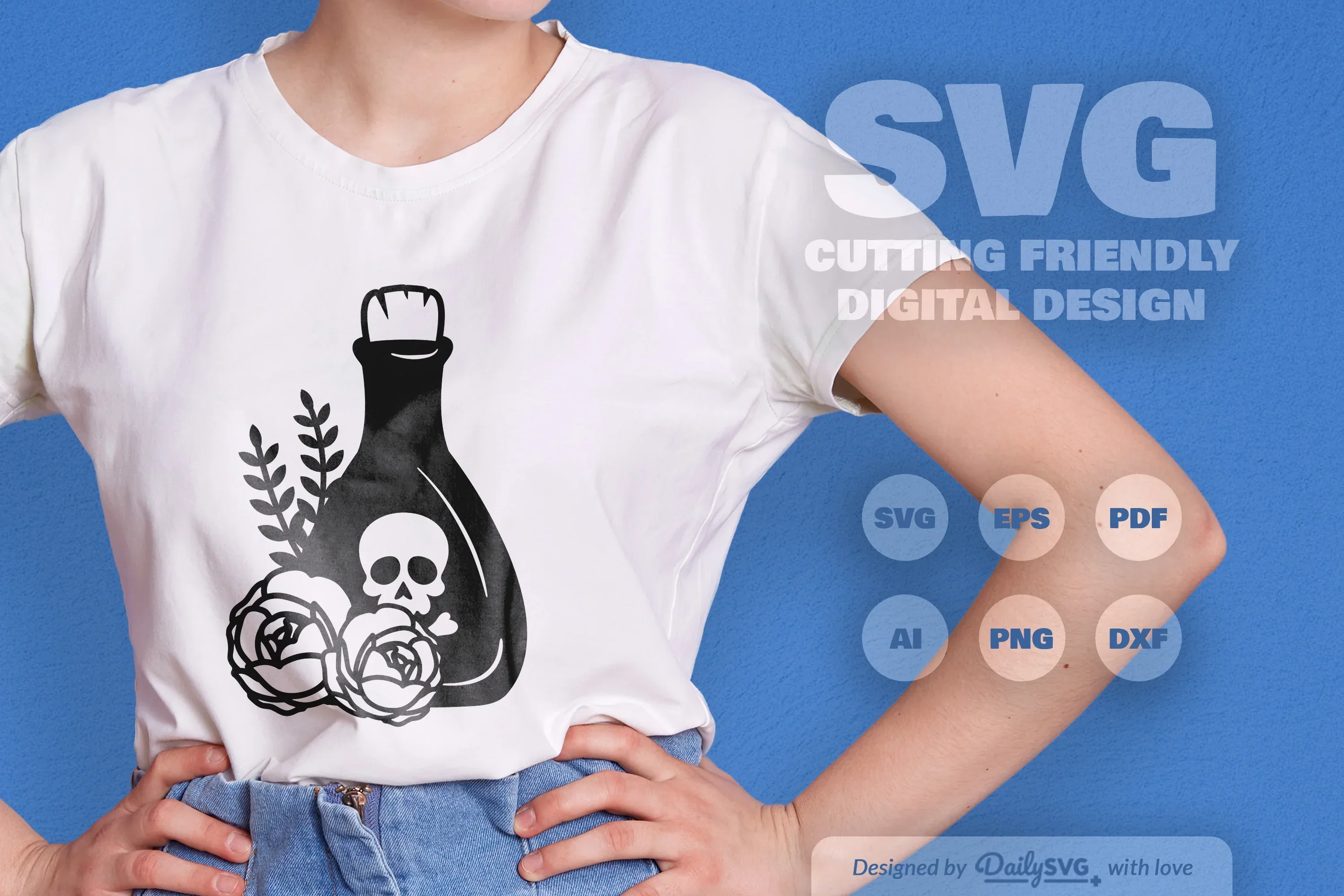 Poison Bottle with Roses Halloween Clipart - Image 11