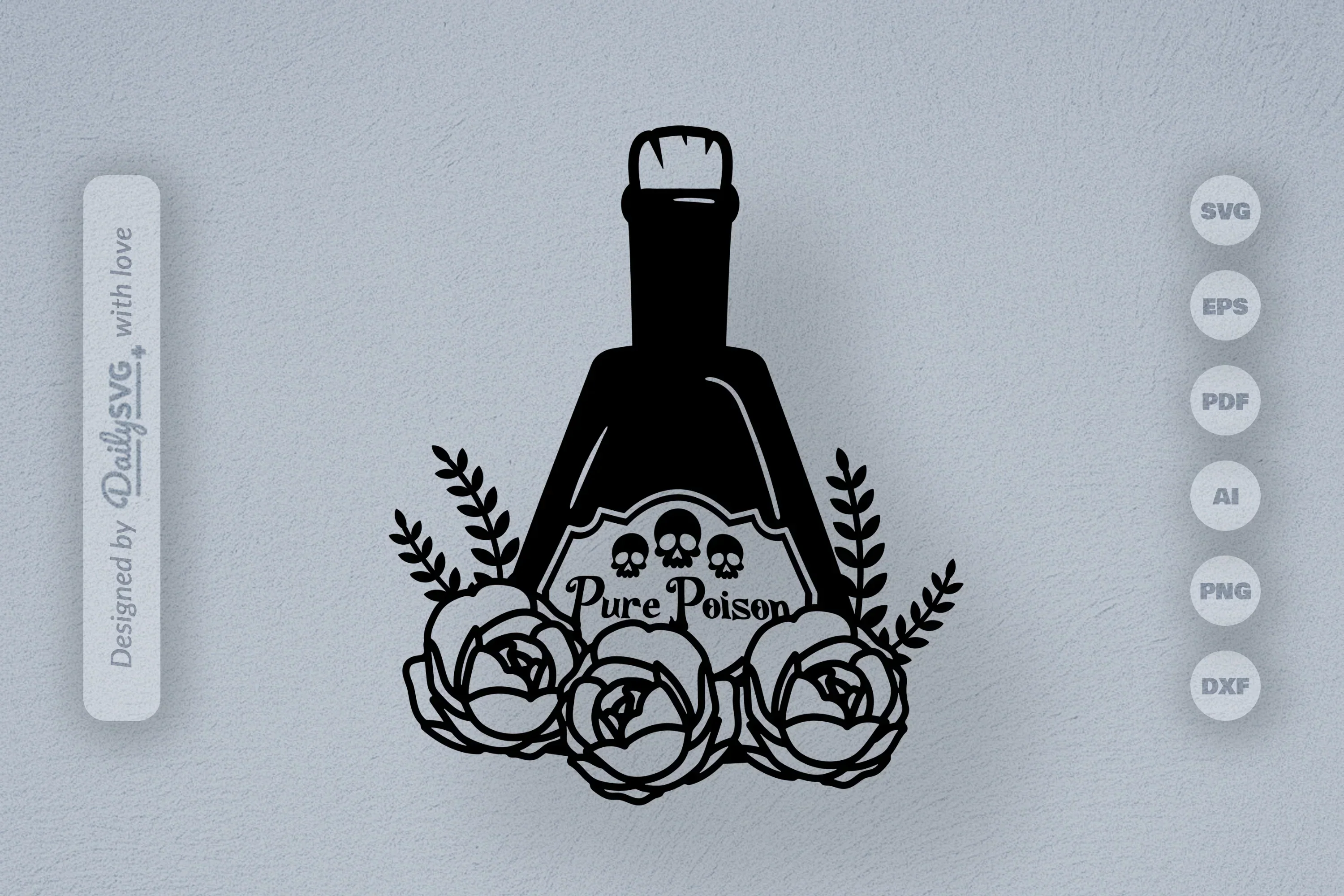 Poison Bottle with Roses Halloween SVG Bundle