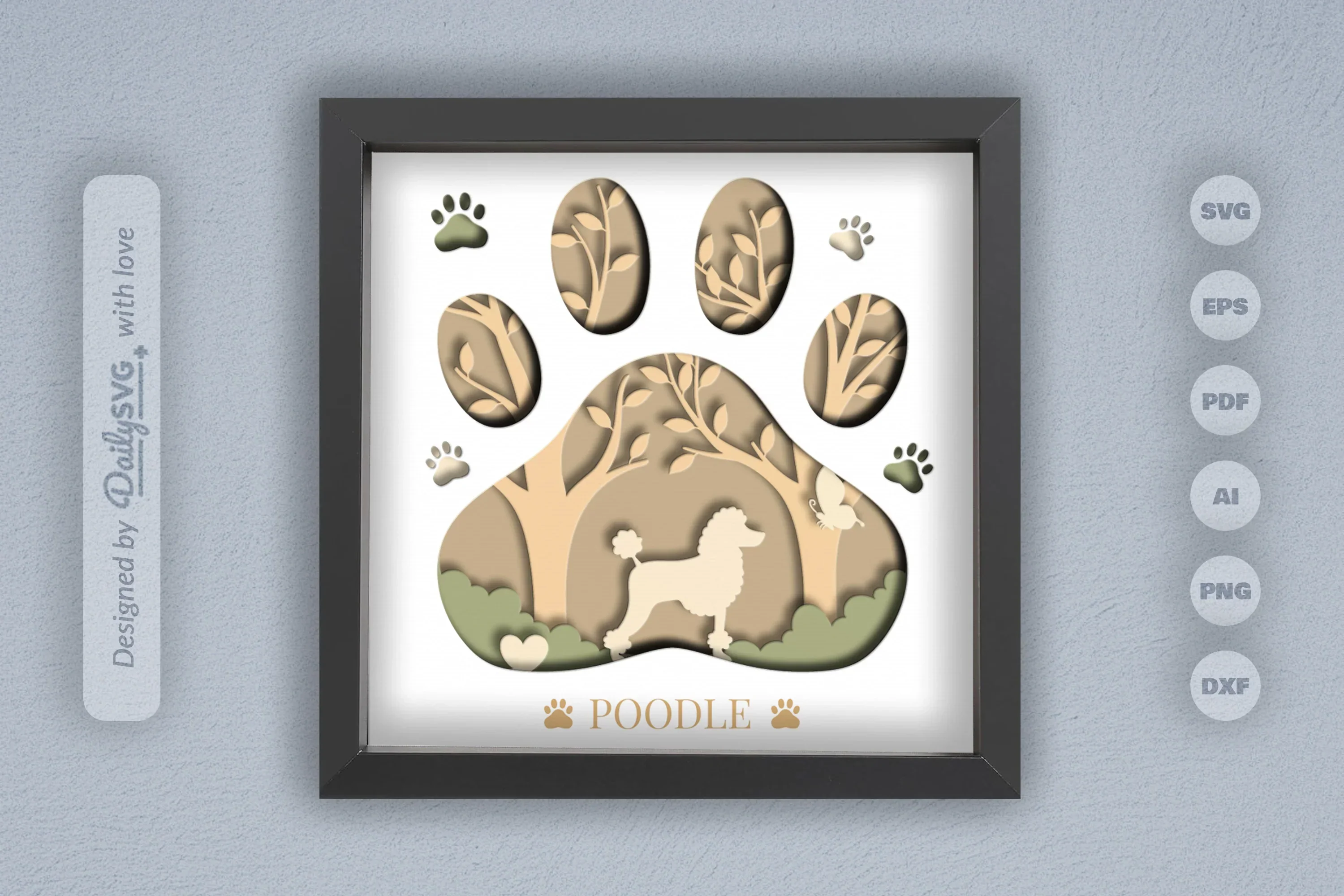 Poodle Papercut SVG Bundle