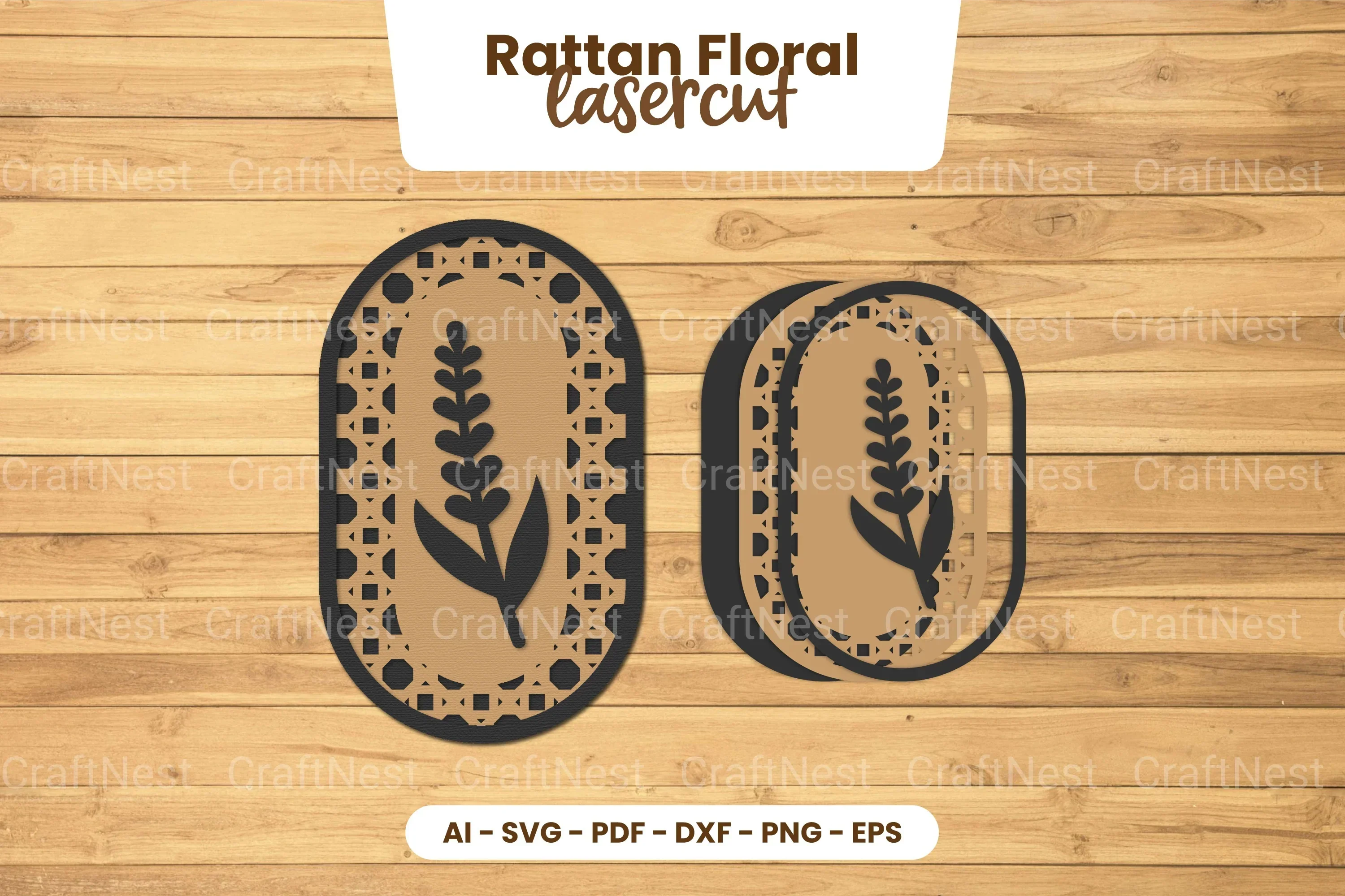 Rattan Floral Lasercut SVG Bundle