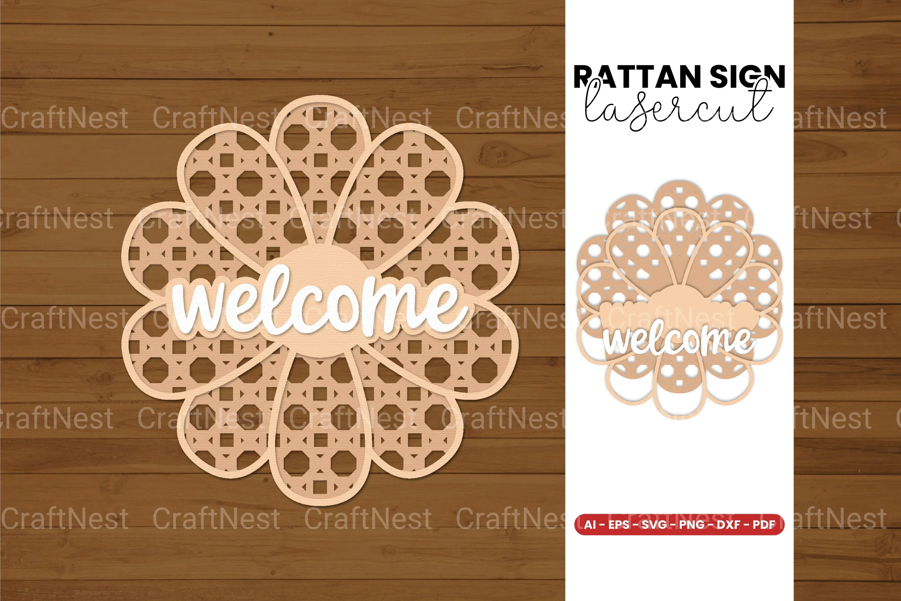 Rattan Sign Lasercut SVG Bundle