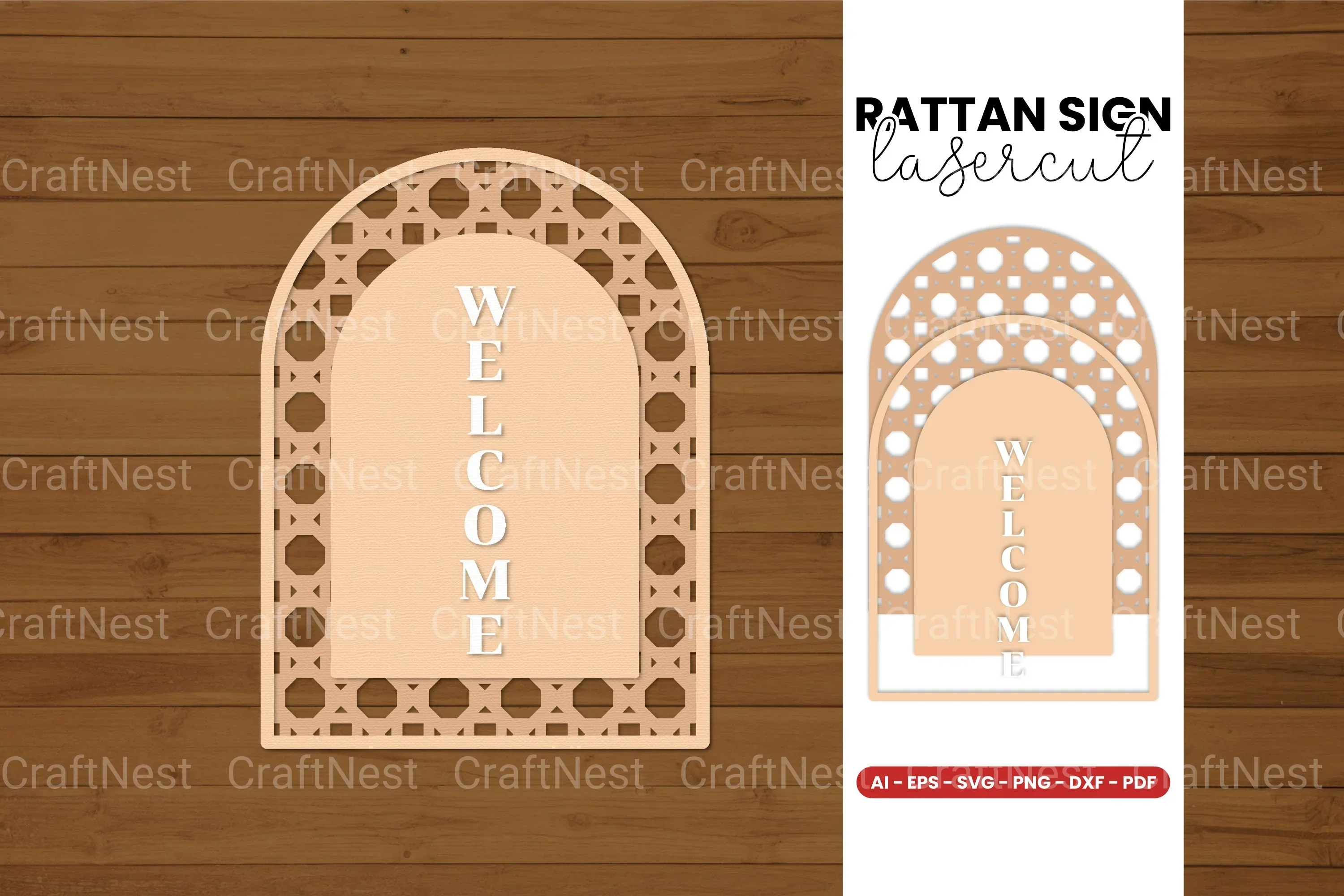 Rattan Sign Lasercut SVG Bundle