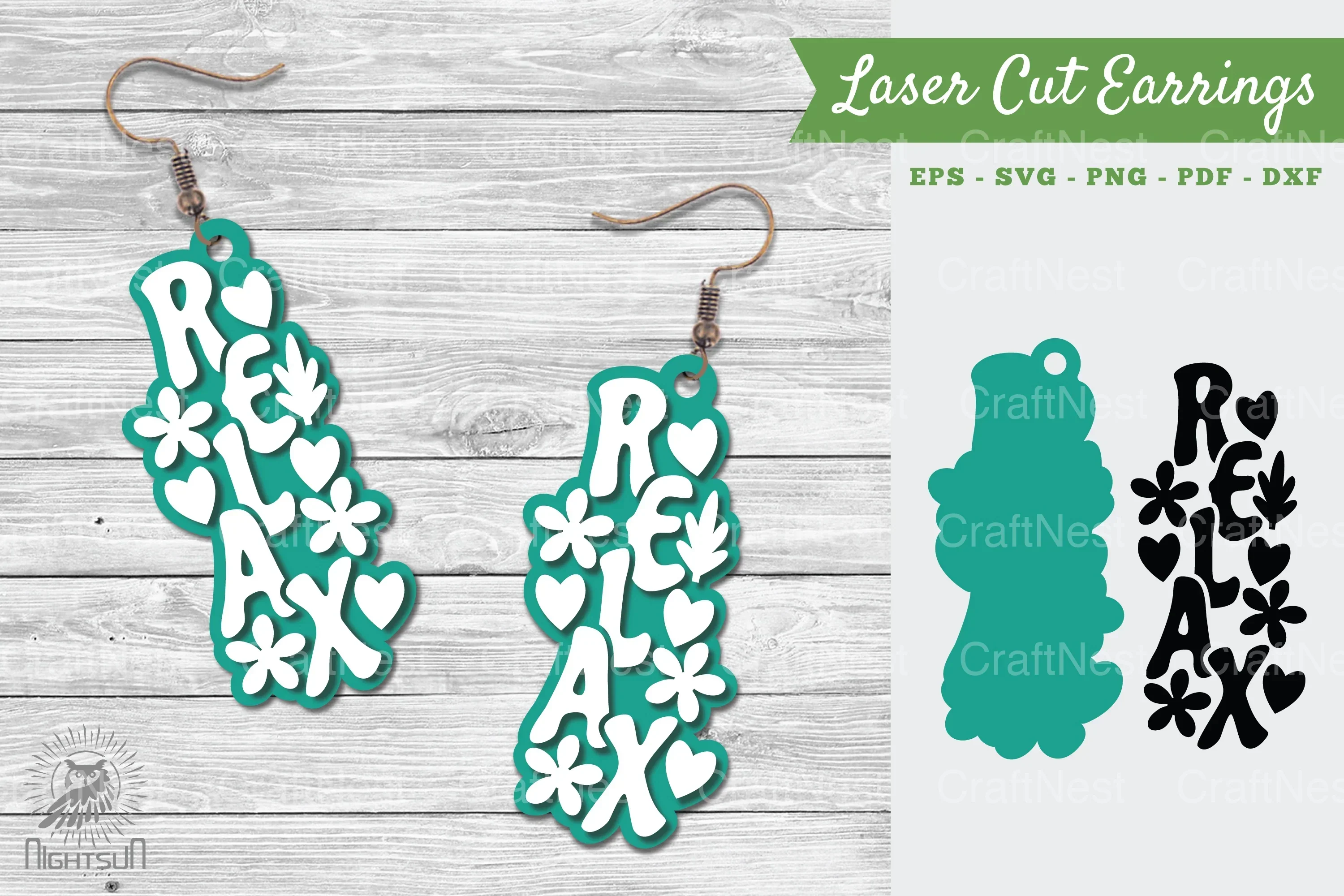Relax Laser Cut Earrings SVG Bundle