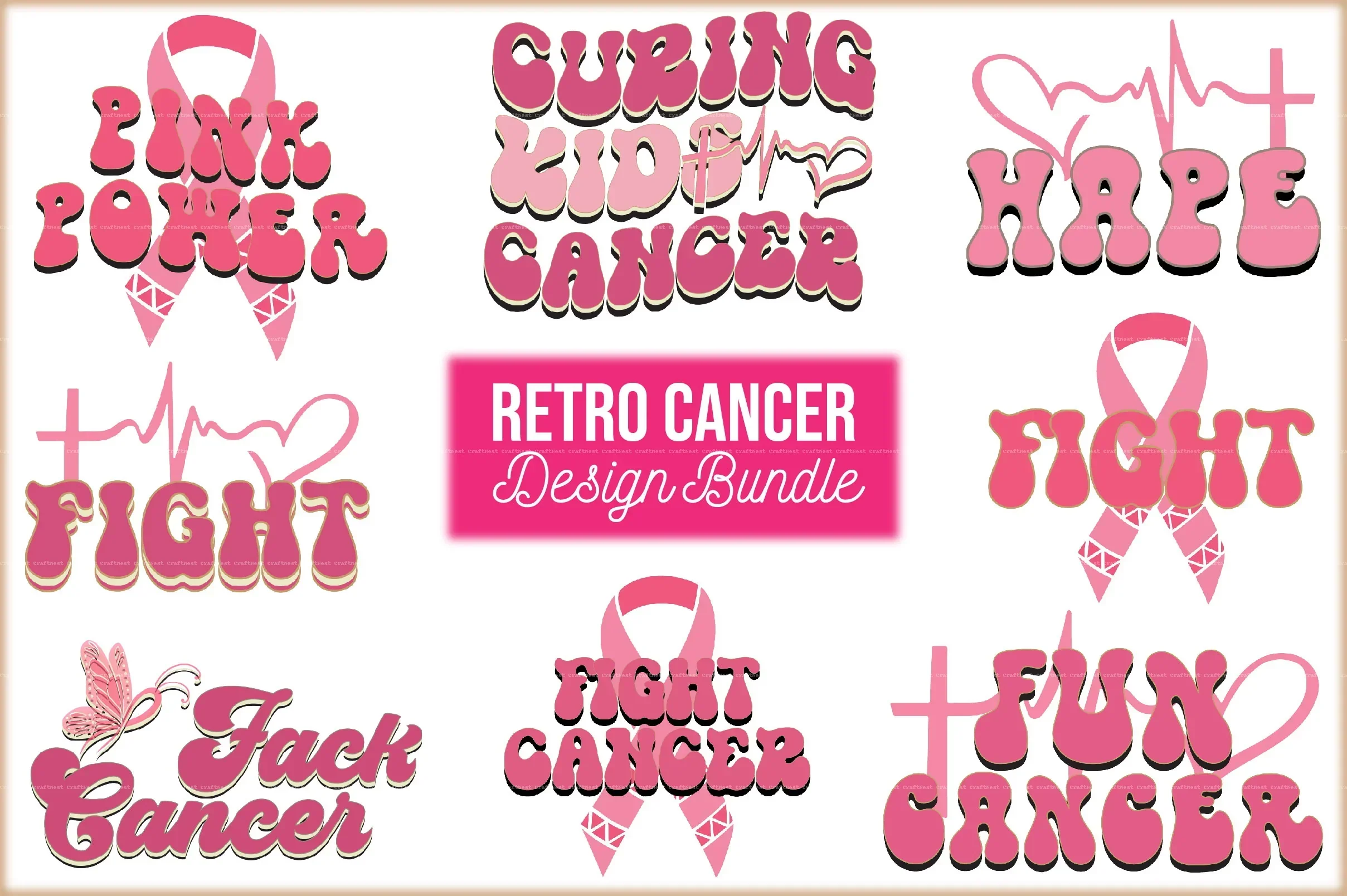Retro Cancer Design SVG Bundle
