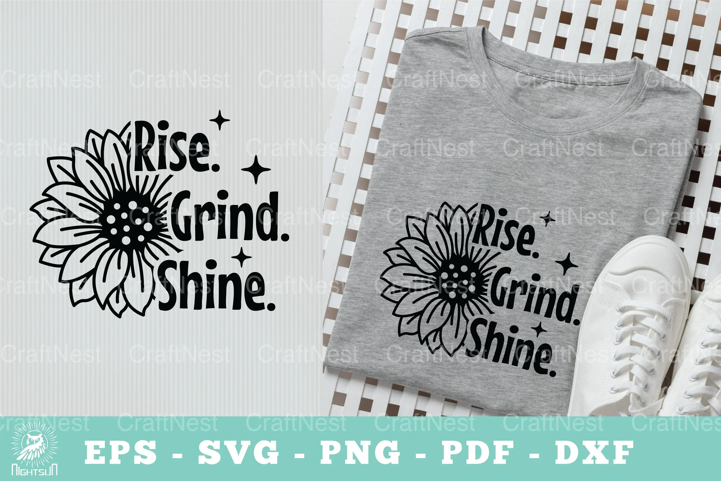 Rise Grind Shine Motivational SVG Bundle