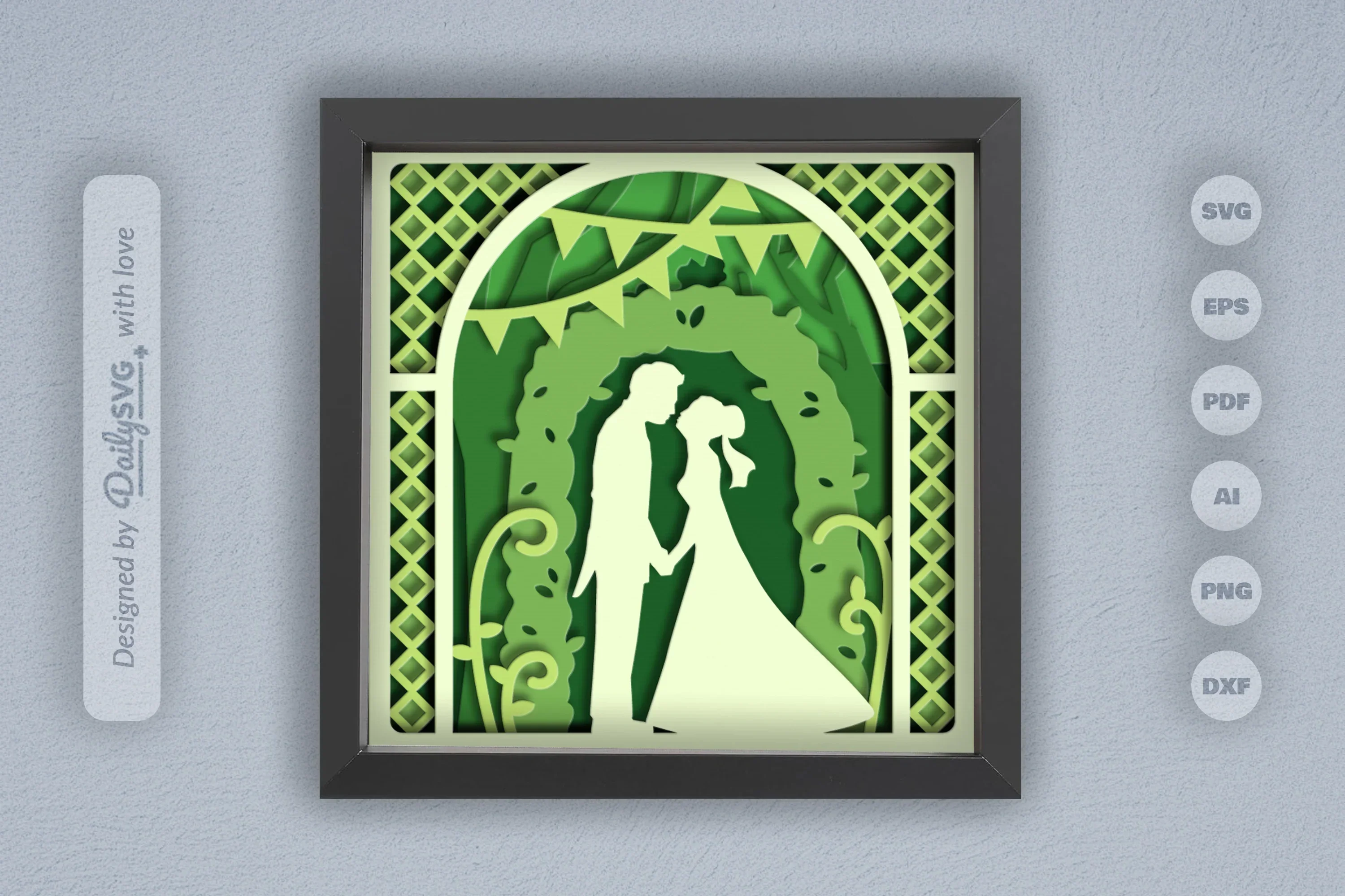 Romantic Nature Wedding Papercut SVG Bundle