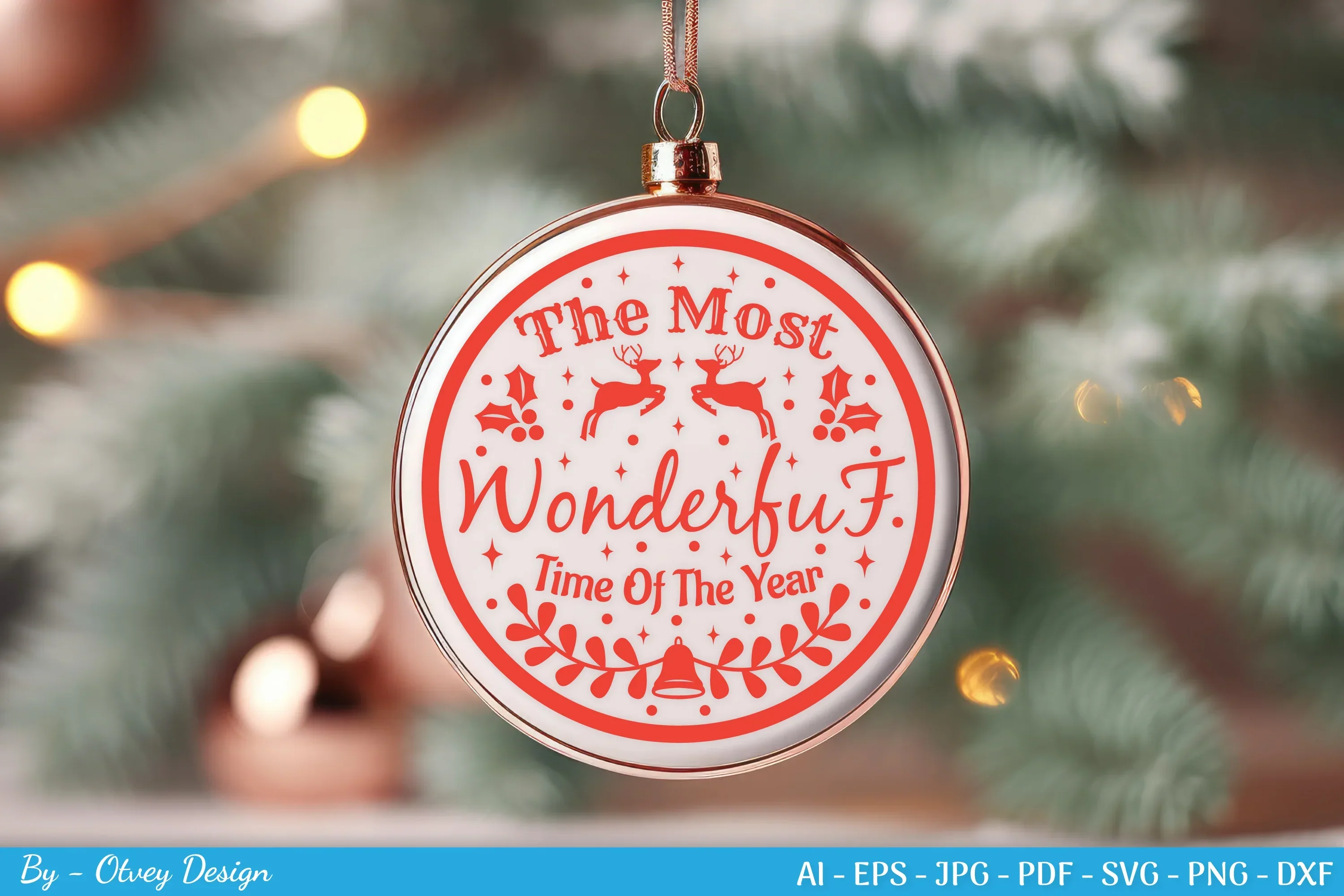 Round Christmas Ornaments SVG Bundle for Cricut - Image 2
