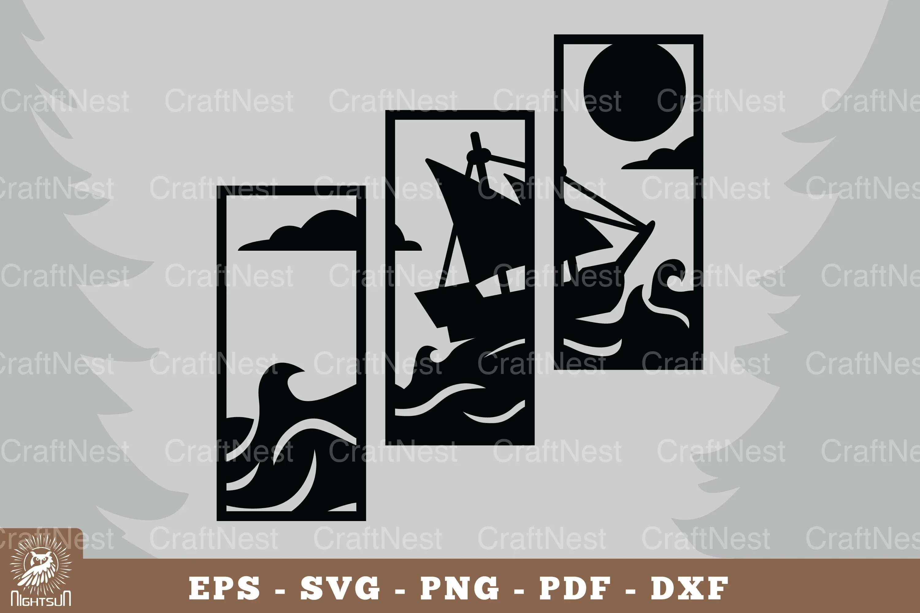 Sailing Ship Home Decor SVG Bundle