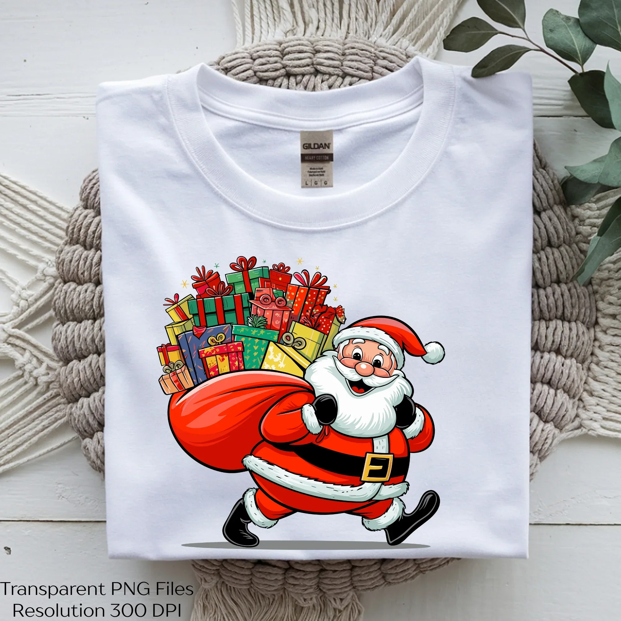 Santa Claus Carrying Sack Gifts Clipart Bundle