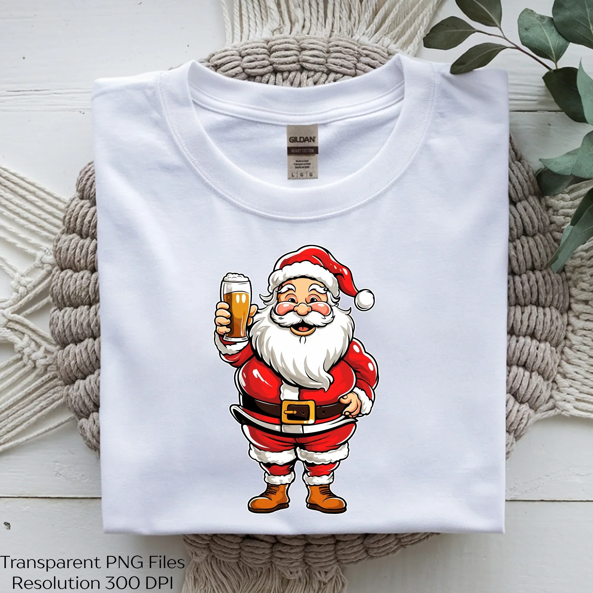 Santa Claus Holding Beer Clipart Bundle