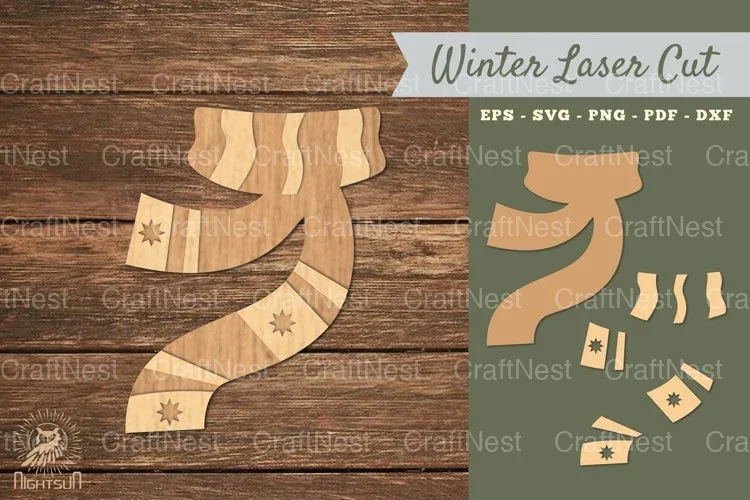 Scarf Laser Cut Decoration Clipart Bundle